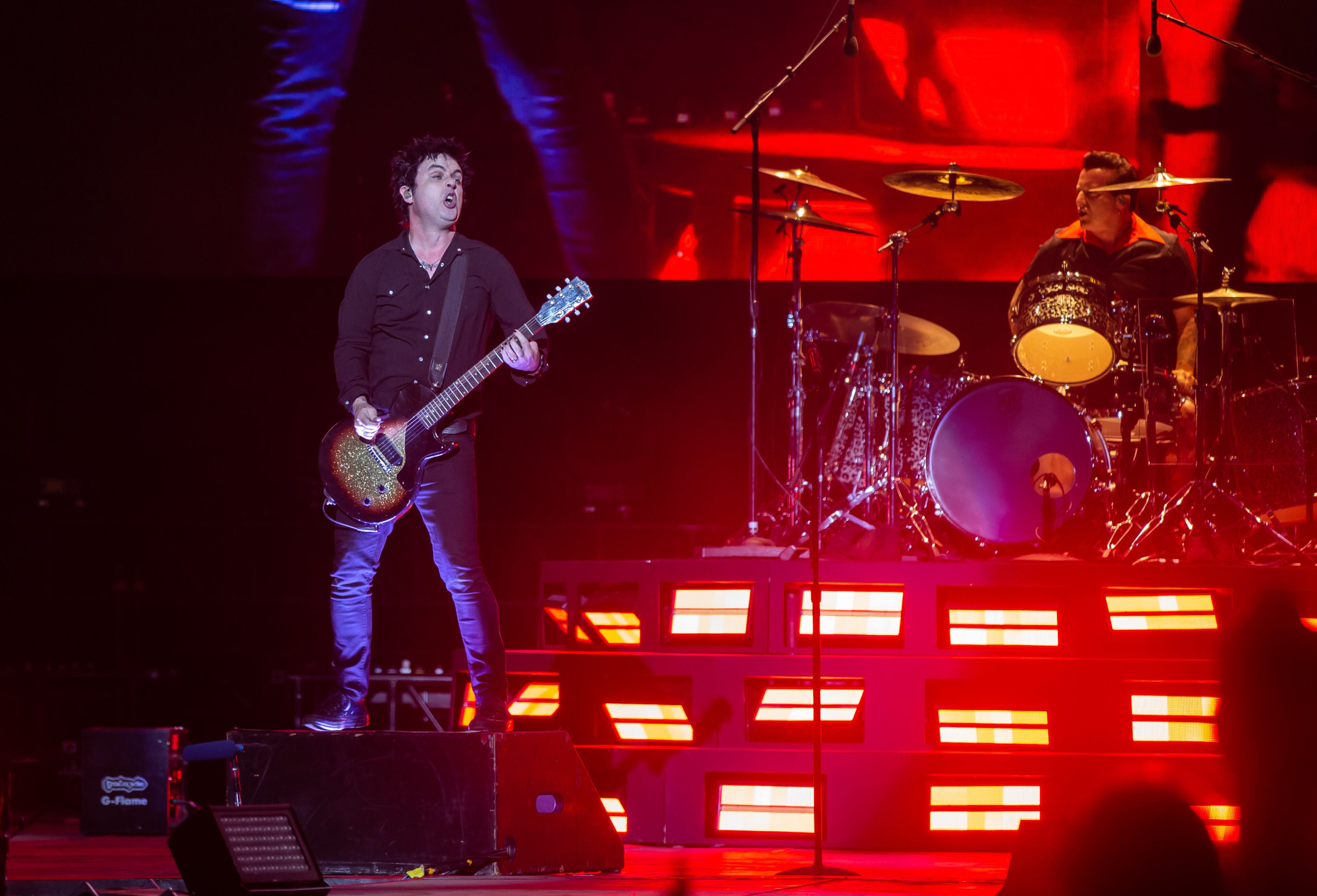 Green Day performs on the first night of this year's Shaky Knees Festival on Friday, April 29, 2022. (Photo by Ryan Fleisher for The Atlanta Journal-Constitution)