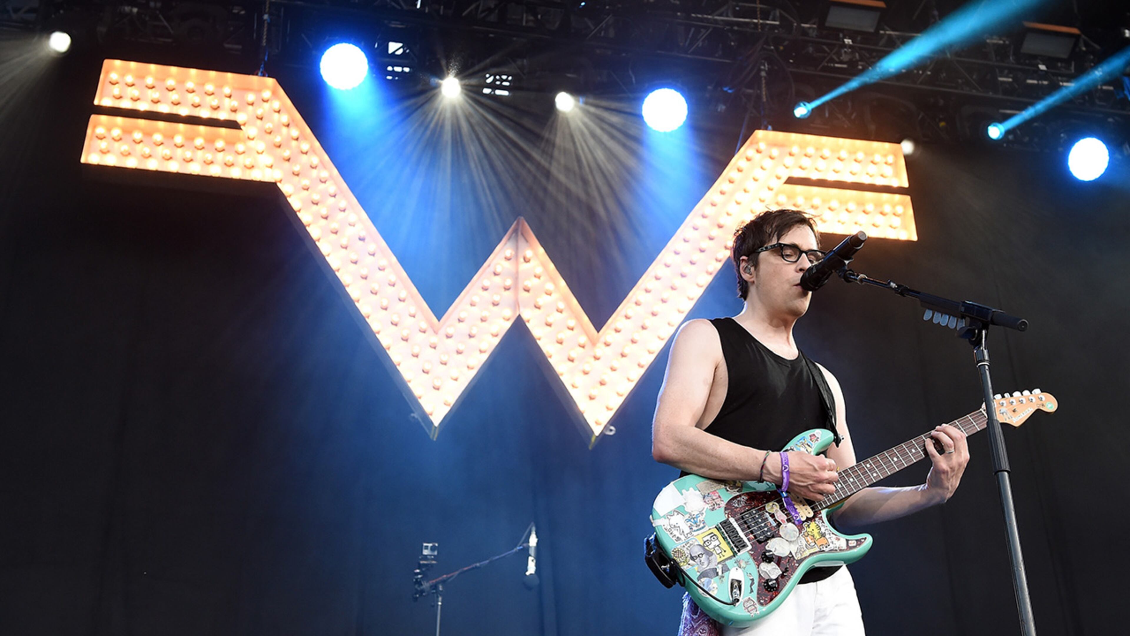 Musician Rivers Cuomo of musical group Weezer performs during Arroyo Seco Weekend at the Brookside Golf Course at on June 25, 2017 in Pasadena, California. Weezer announced a joint summer 2018 tour with the Pixies.