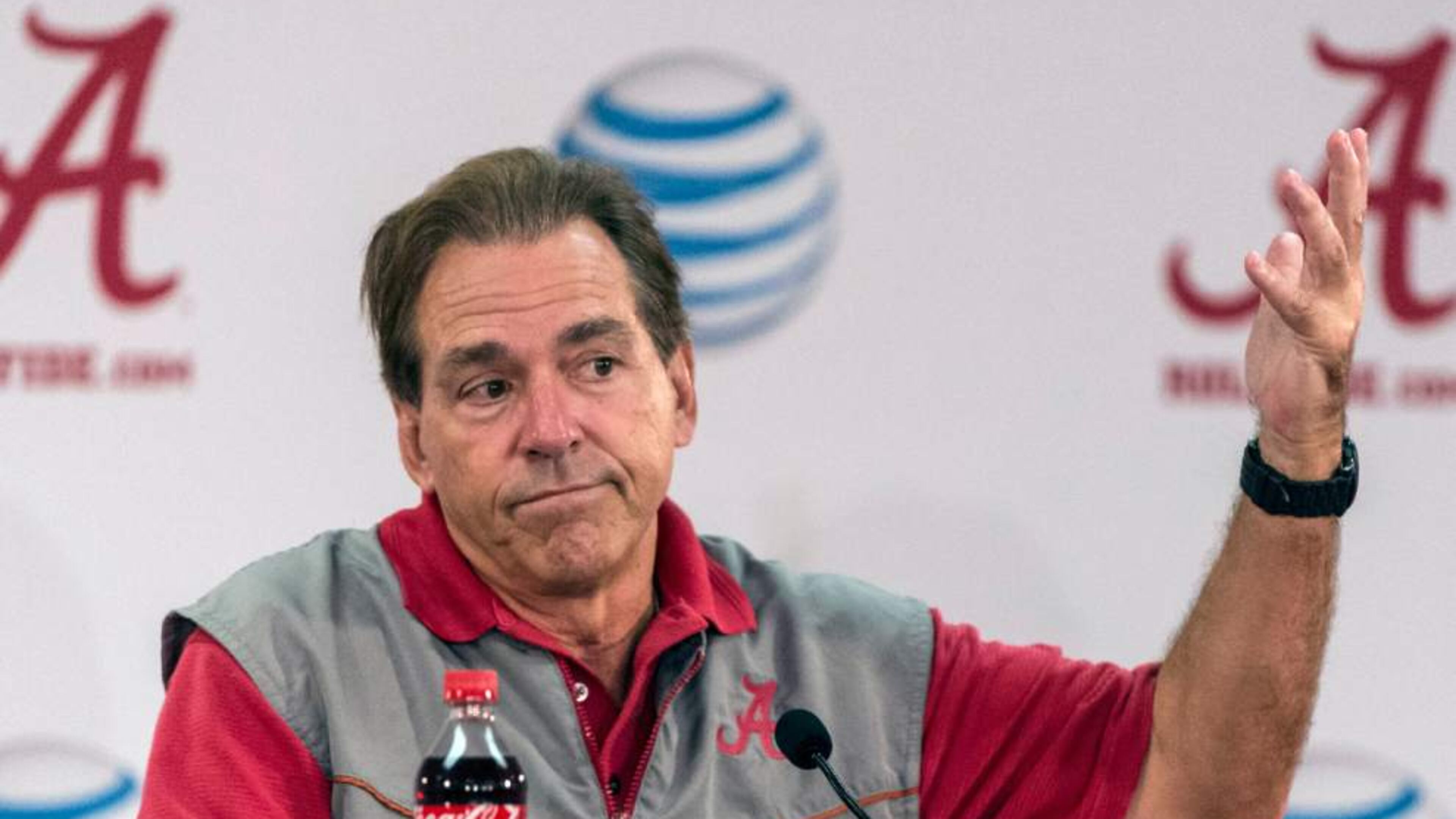 Nick Saban is not worried about that loss to Ole Miss. (AP Photo).