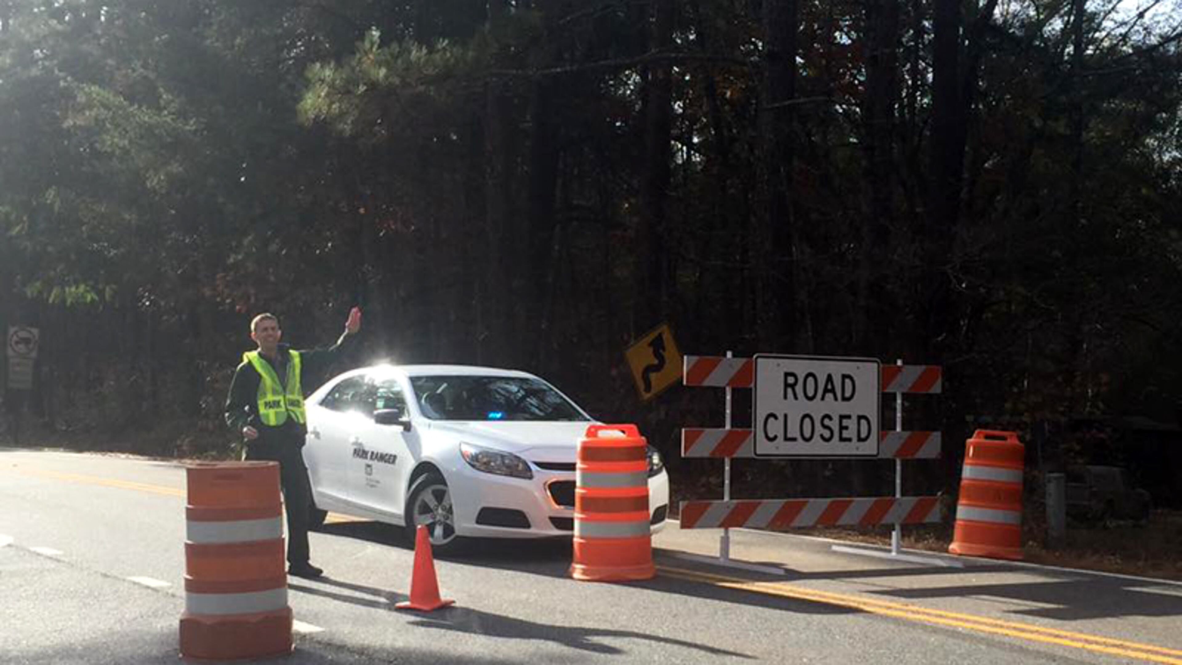 Buford Dam Road at the south end of Lake Lanier will be partly closed for guardrail repairs Wednesday, March 20. U.S. ARMY CORPS OF ENGINEERS via Facebook