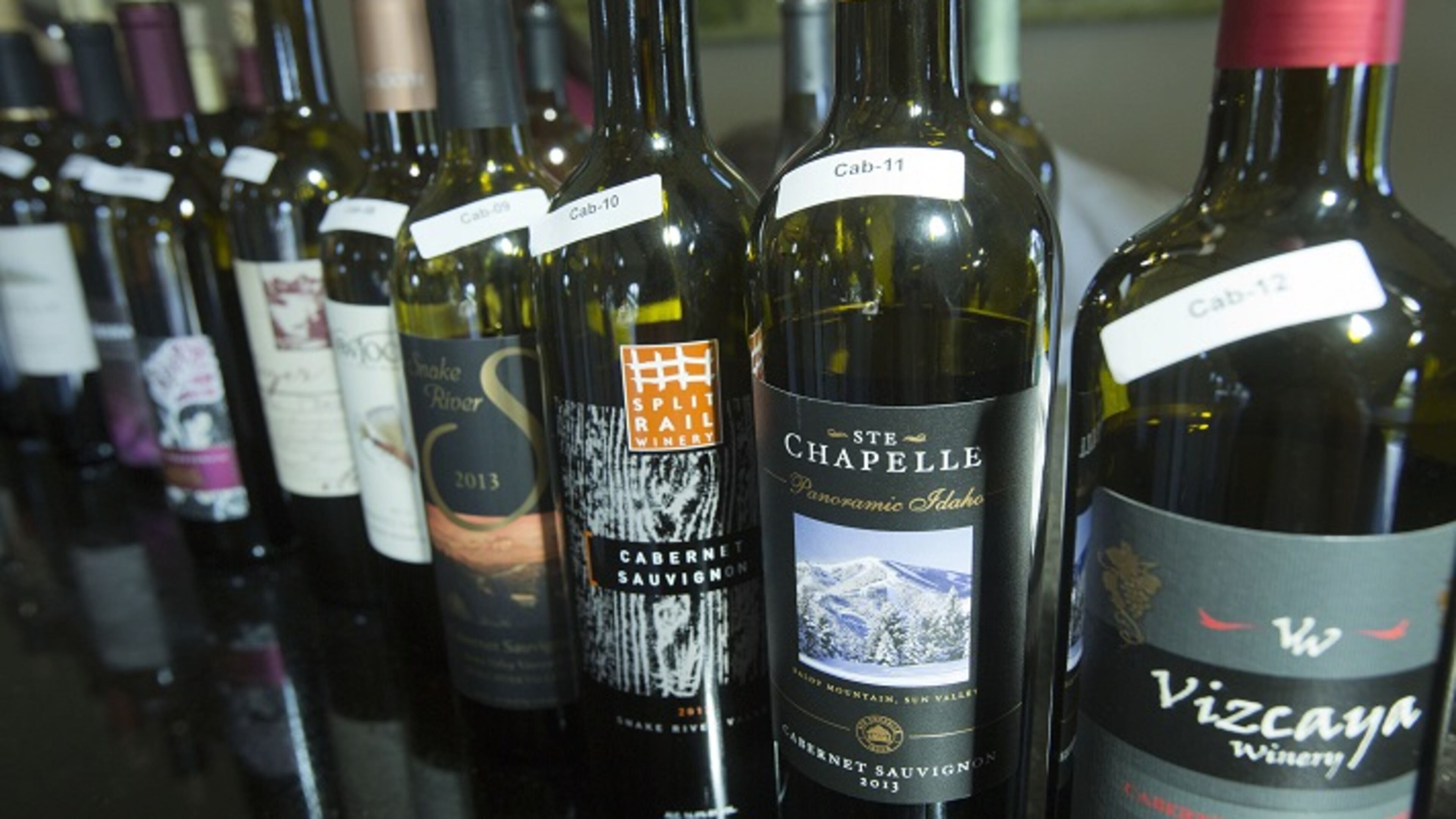 A sample of Idaho wines from the annual Idaho Wine Competition on Sept. 22, 2015, at Ste. Chapelle Winery in Caldwell, Idaho. (Katherine Jones/Idaho Statesman/TNS)