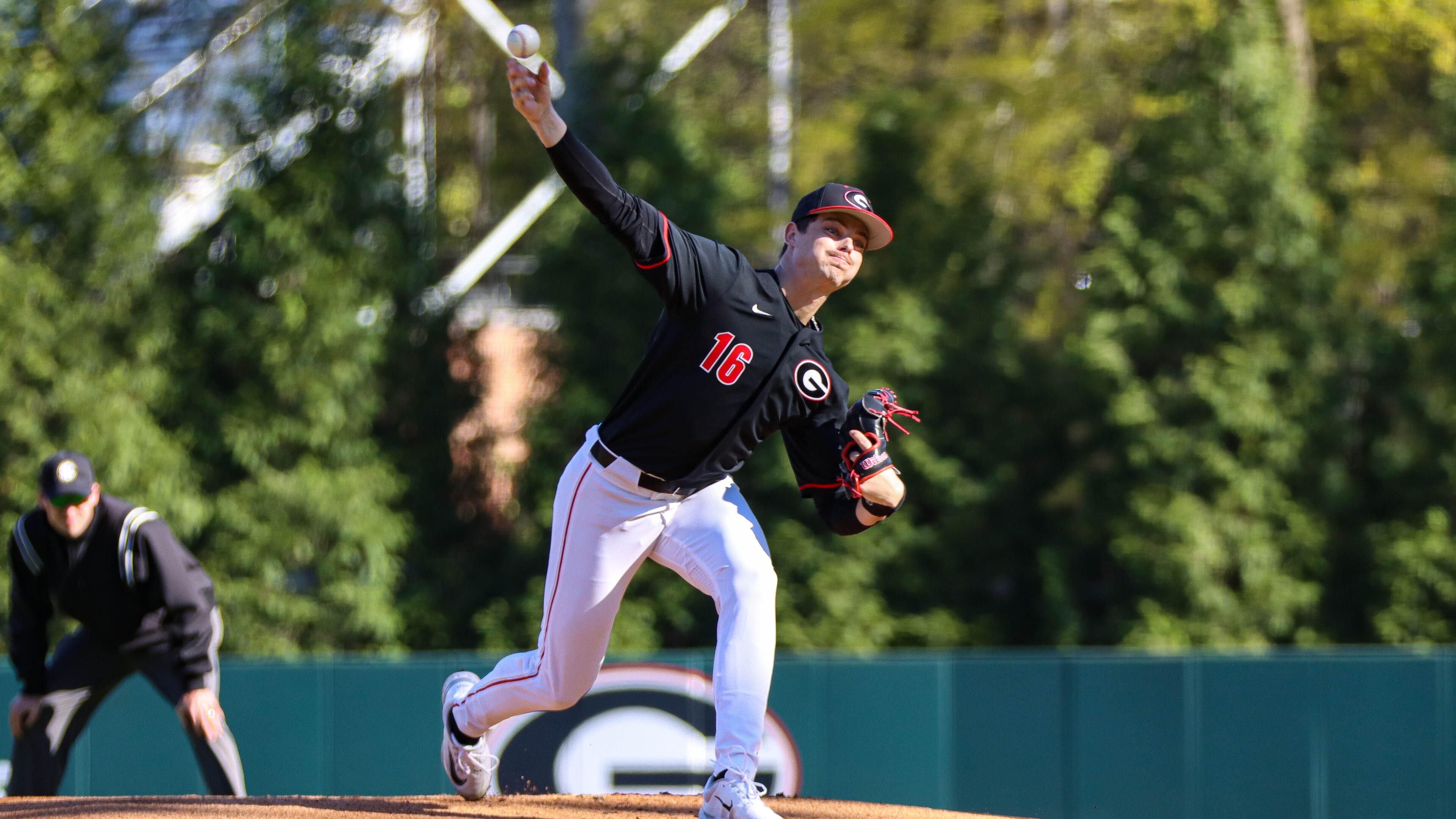 Georgia pitcher Kolten Smith delivers against Wofford earlier this season. The Bulldogs will give the ball to the freshman right-hander in the first game of an SEC series against Auburn on Thursday. (Kari Hodges/UGA Athletics)