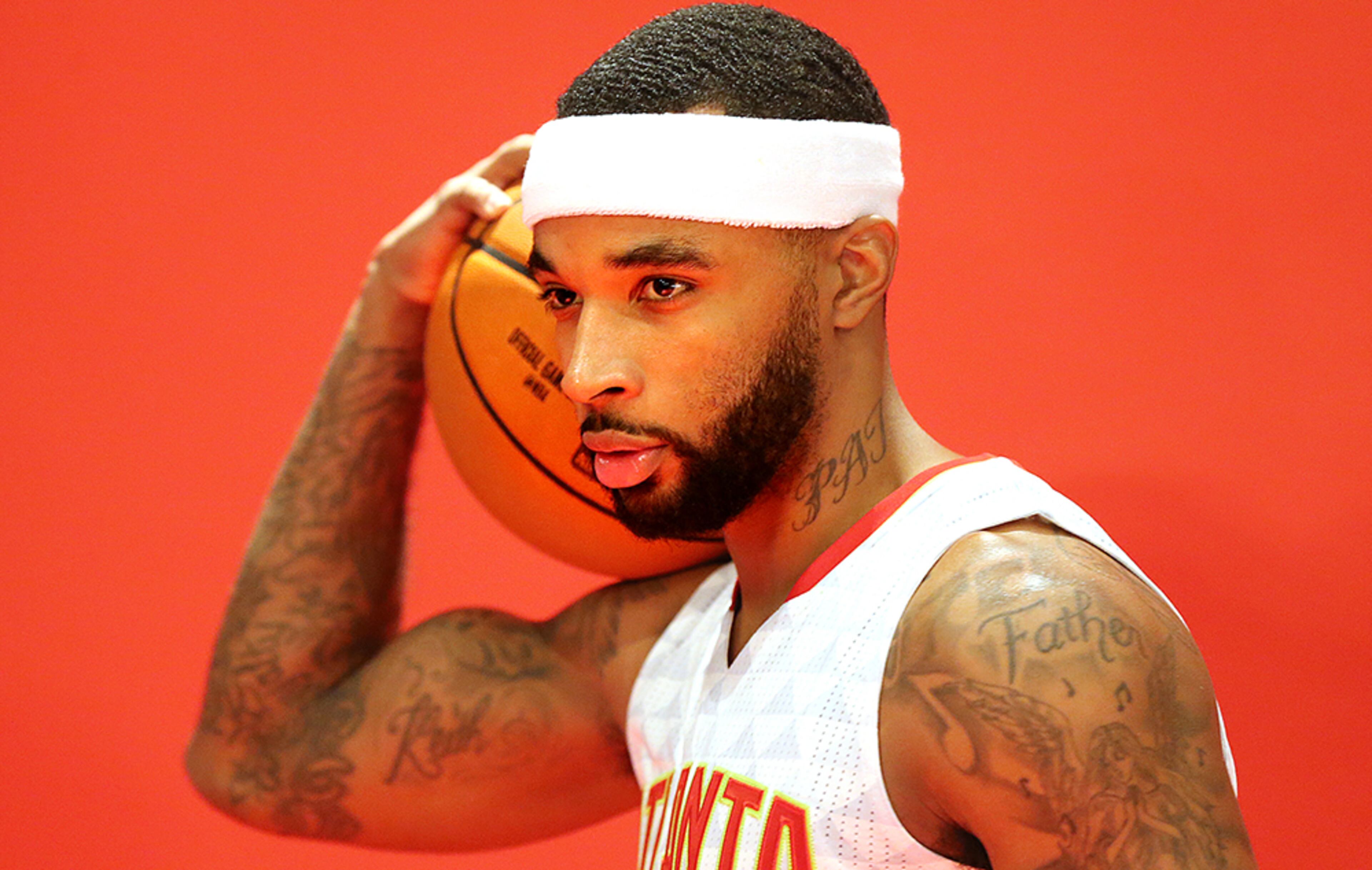 Hawks guard Malcolm Delaney during Hawks Media Day at the W Atlanta Buckhead Hotel on Monday, Sept. 26, 2016, in Atlanta.