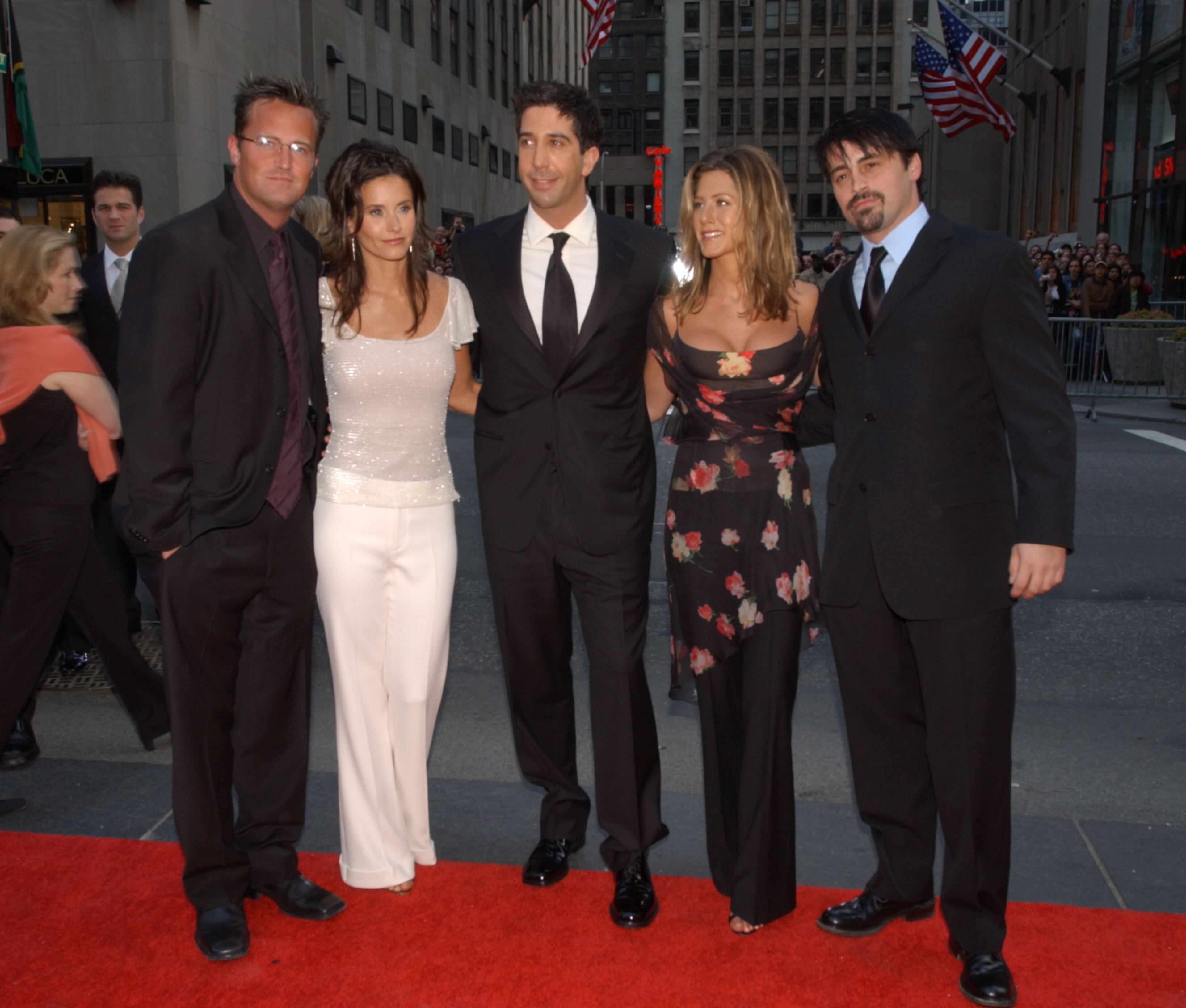 Cast of Friends arrives for the NBC 75th Anniversary celebration taking place live in Studio 8H in Rockefeller Center in New York City, May 5, 2002. Photo by Frank Micelotta/ImageDirect.