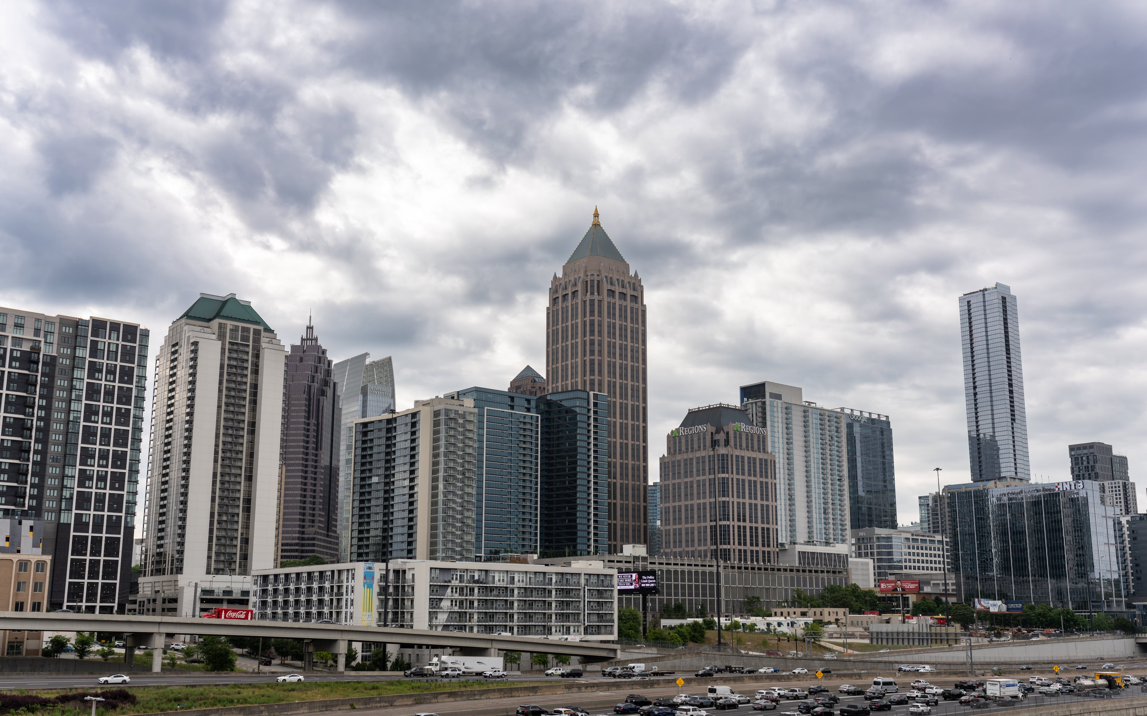 Rain clouds move into Atlanta on Wednesday, May 6, 2026. The possibility of rain returns again Saturday and Sunday. (Ben Hendren for the AJC)