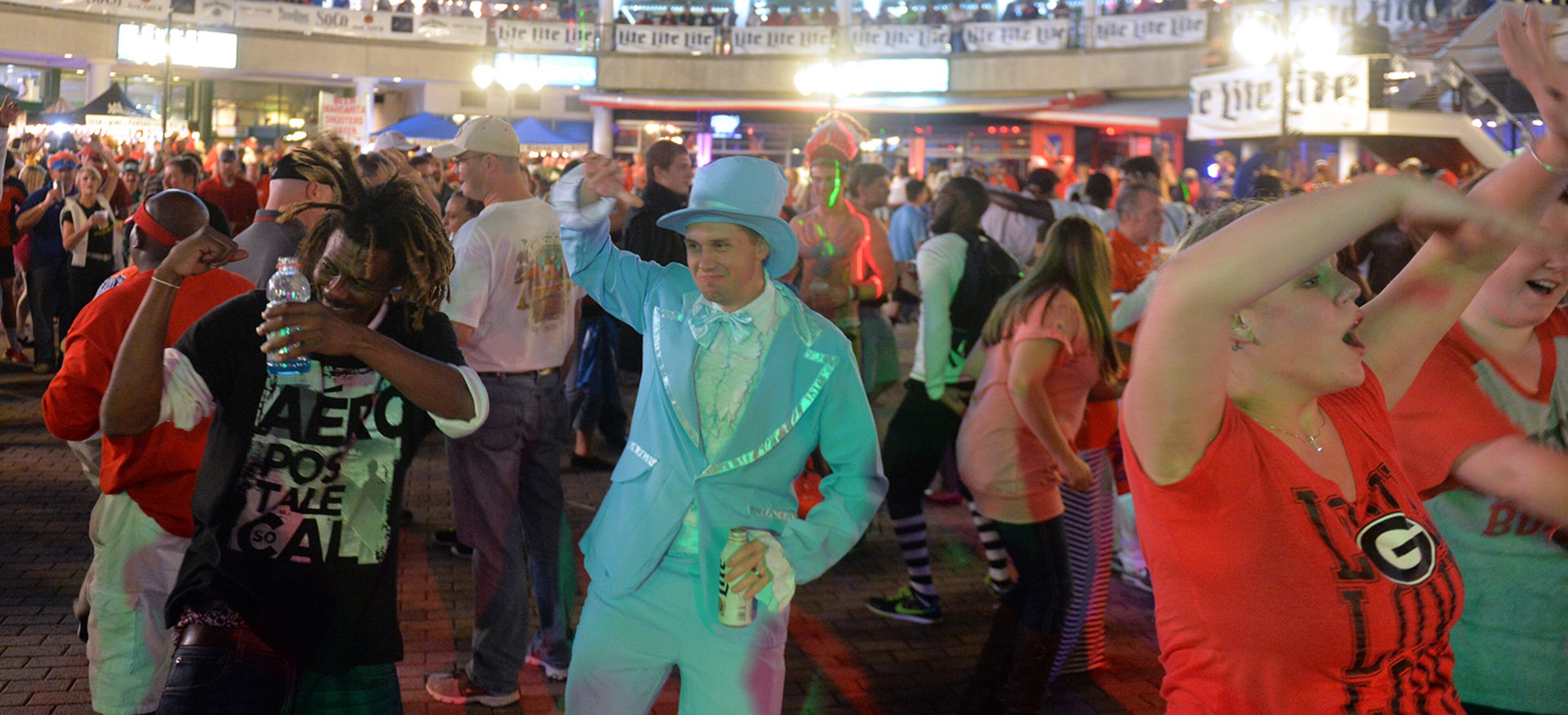 Party at the Jacksonville Landing Halloween night, 2014.