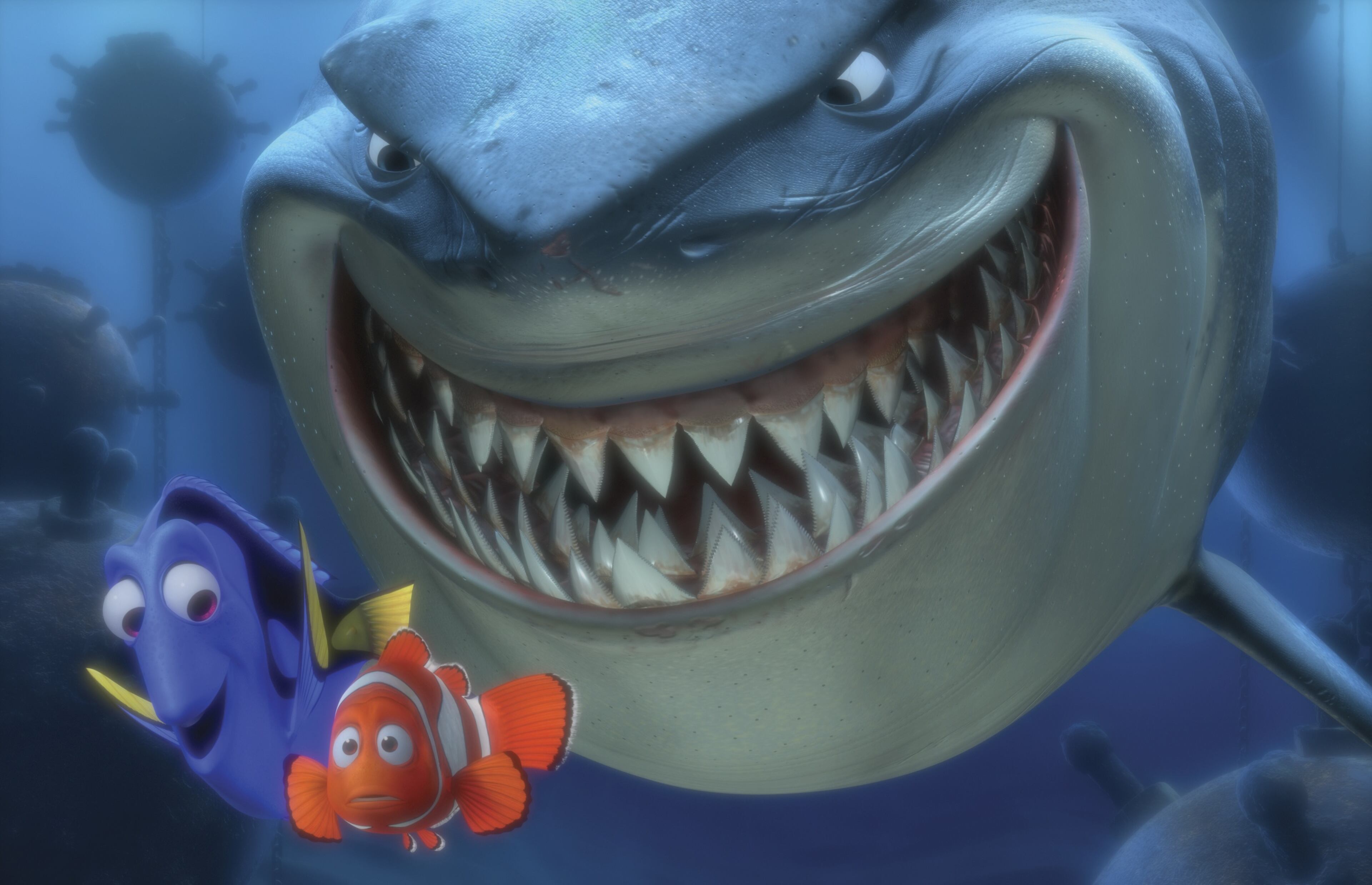 Dieting is difficult and Bruce the great white's inability to control his hunger -- namely, for Marlin and Dory -- resonated with film audiences everywhere who found themselves agonizing over whether to get the giant popcorn or the giant popcorn with extra butter during the 2003 film "Finding Nemo".