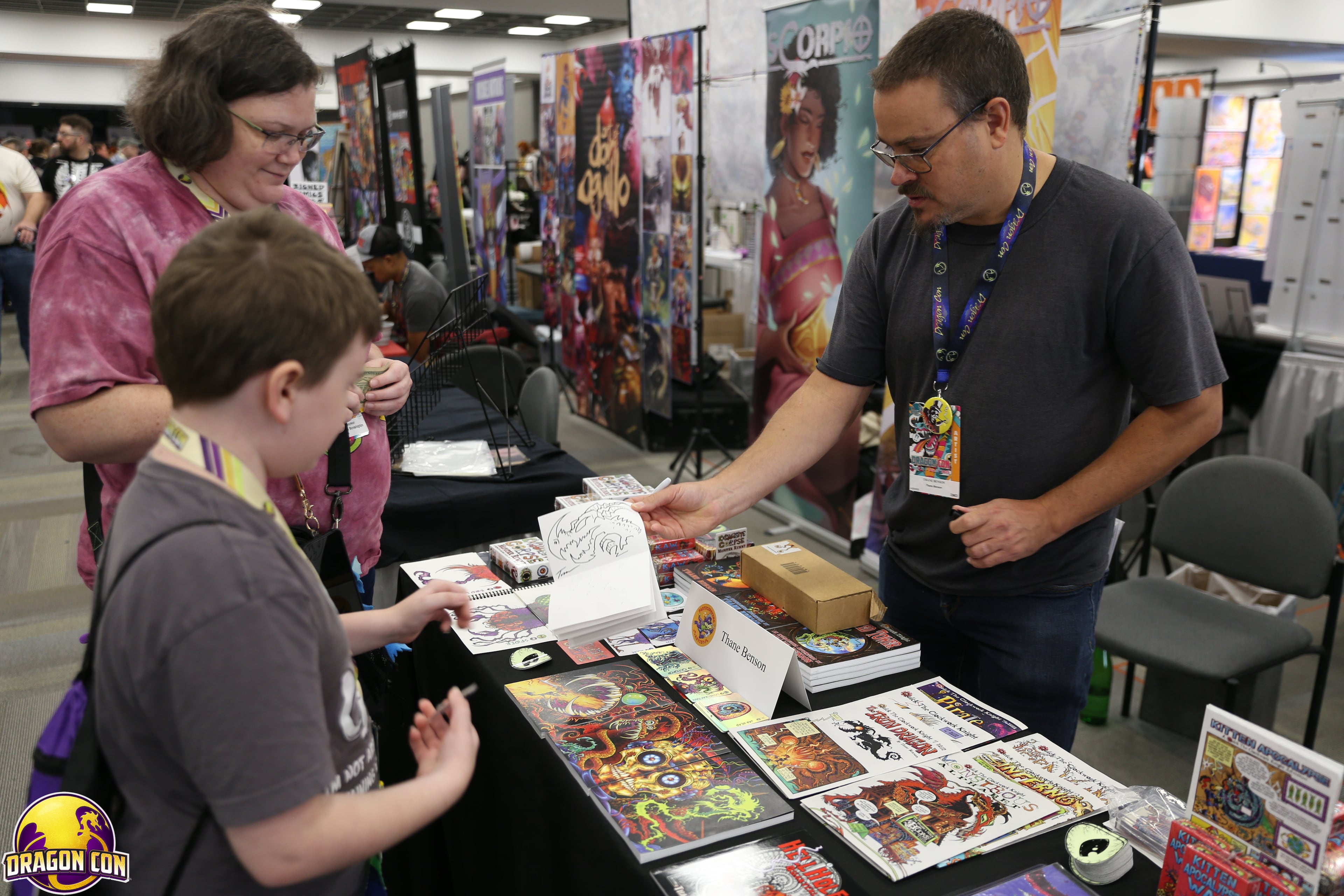 Kids 12 and under can receive a free sketchbook and collect drawings from participating artists at the Comic and Pop Artist Alley. (Courtesy of Dragon Con Photography/Dragon Con Inc.)