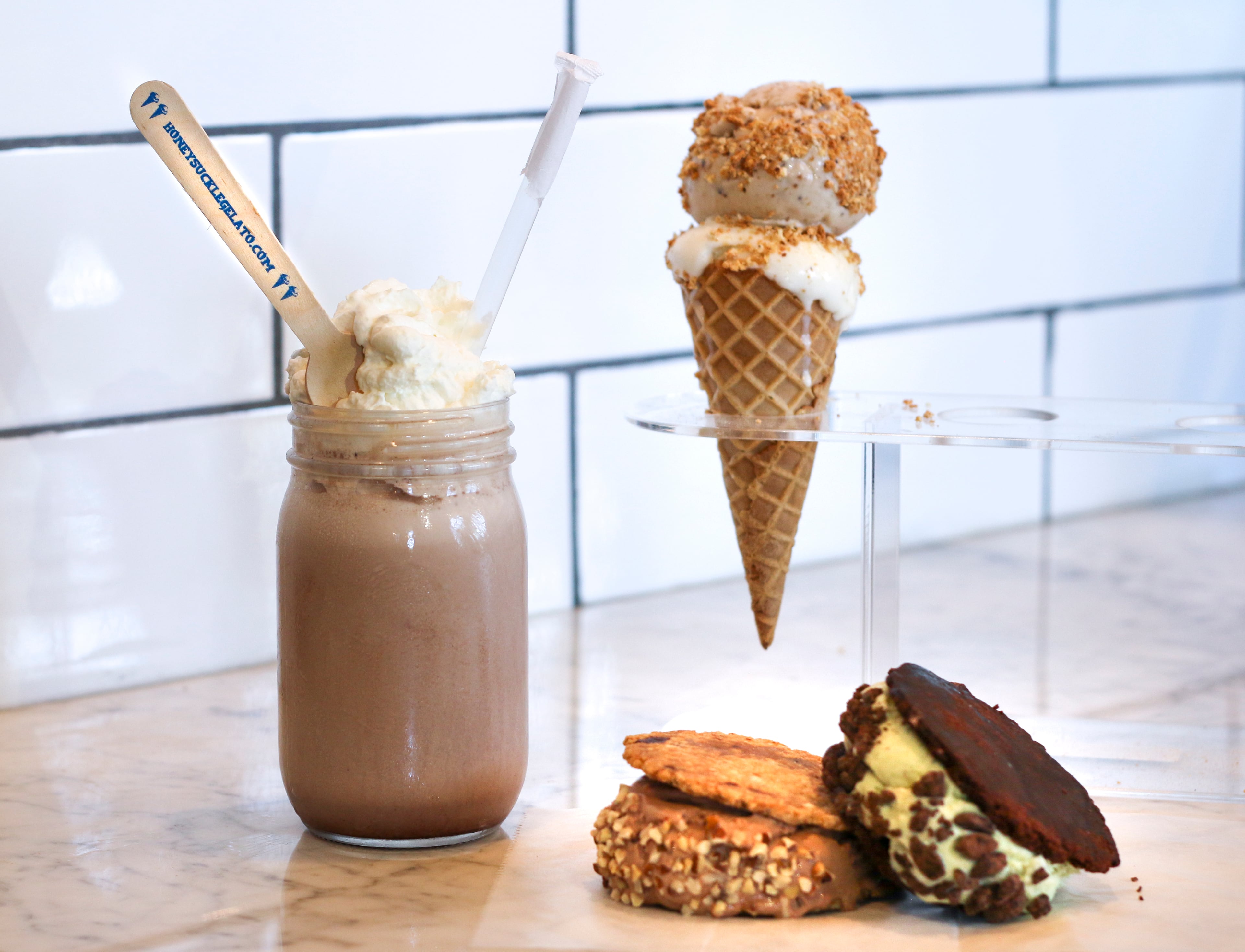 Honeysuckle Gelato at Ponce City Market sells shakes, scoops and sandwiches. C.W. Cameron for The Atlanta Journal-Constitution