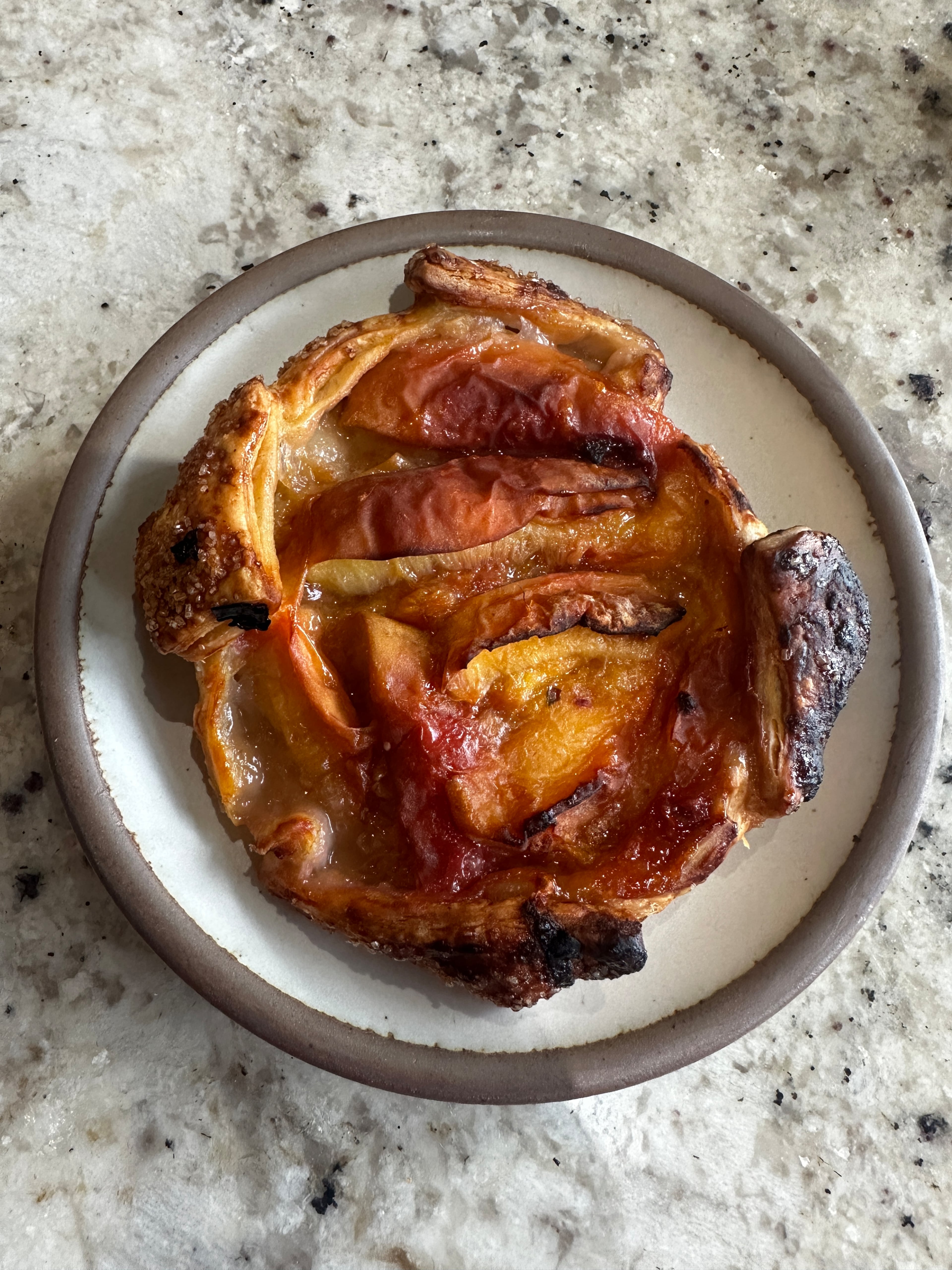 A seasonal peach galette from Little Tart. (Lia Picard for the AJC)