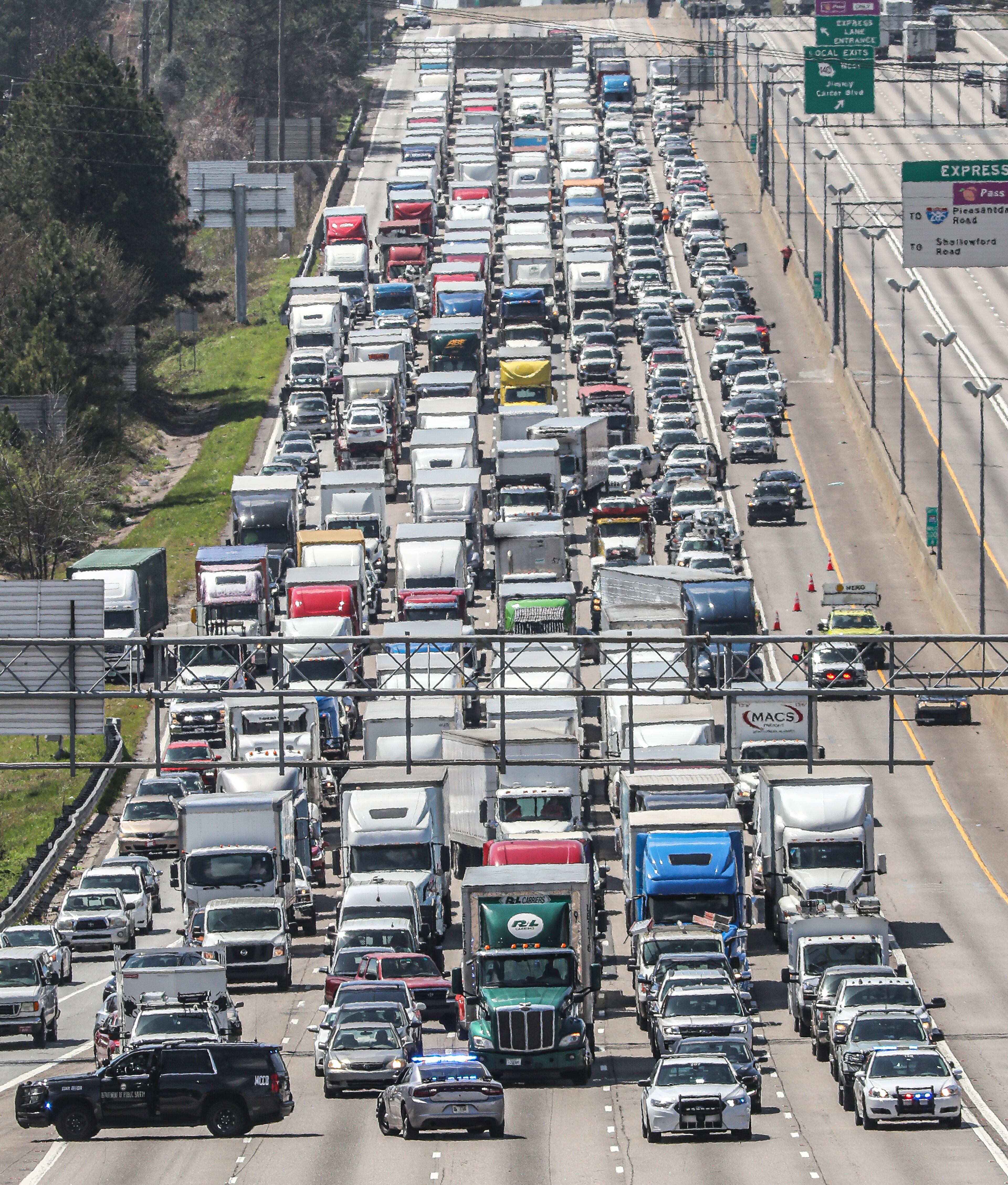 Traffic was stopped on I-85 in both directions well into Tuesday afternoon, creating serious delays in the area.