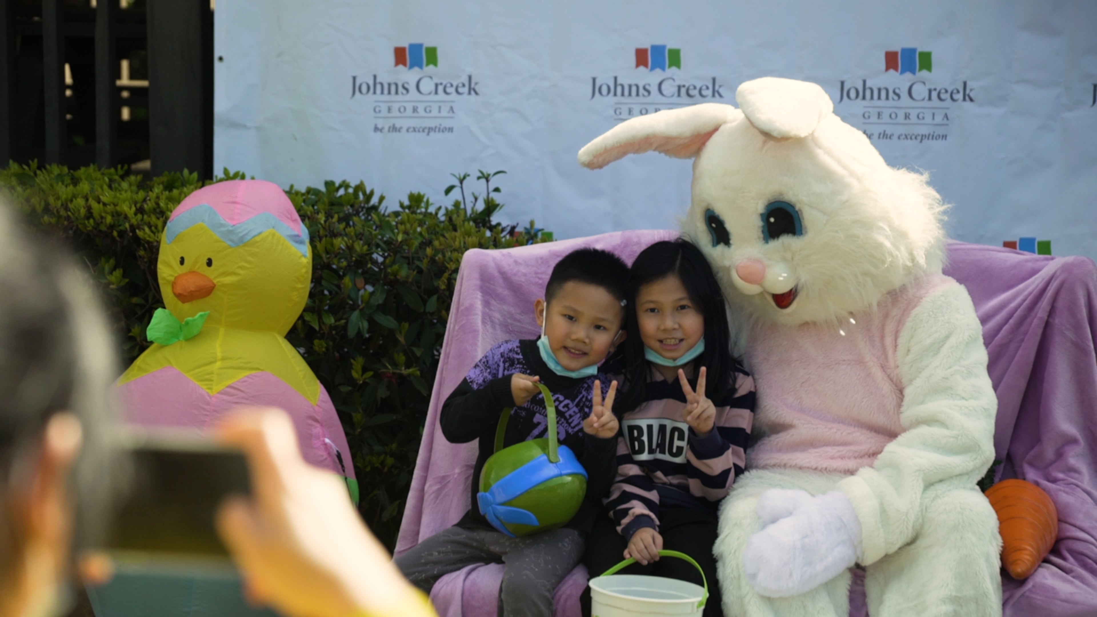 Collect goodies and take a picture with the Easter Bunny at the Easter Bunny Hop in Johns Creek from 4-8 p.m. on Friday, April 3. (Courtesy of city of Johns Creek)