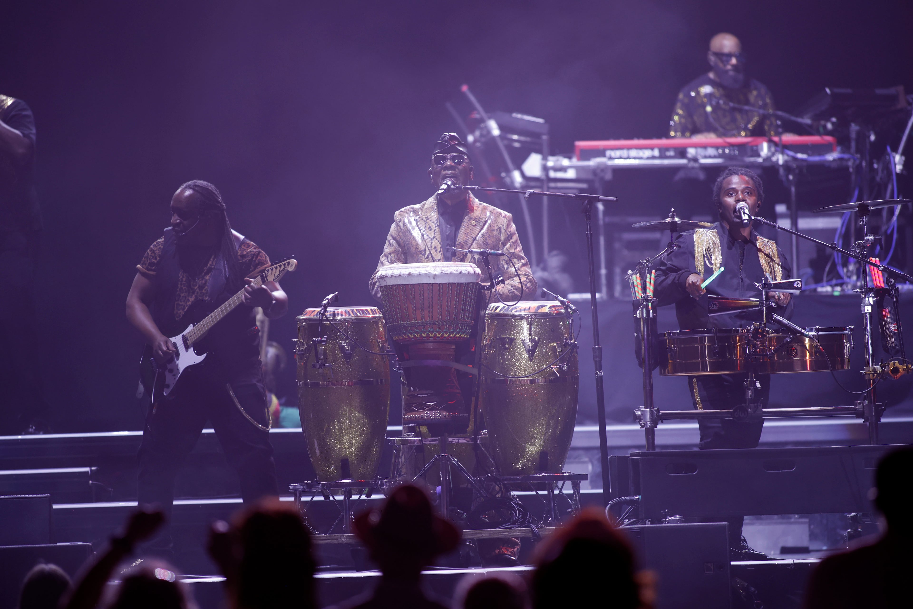 Philip Bailey plays the conga drum and performs lead vocals for Earth, Wind & Fire. (Akili-Casundria Ramsess for the AJC)