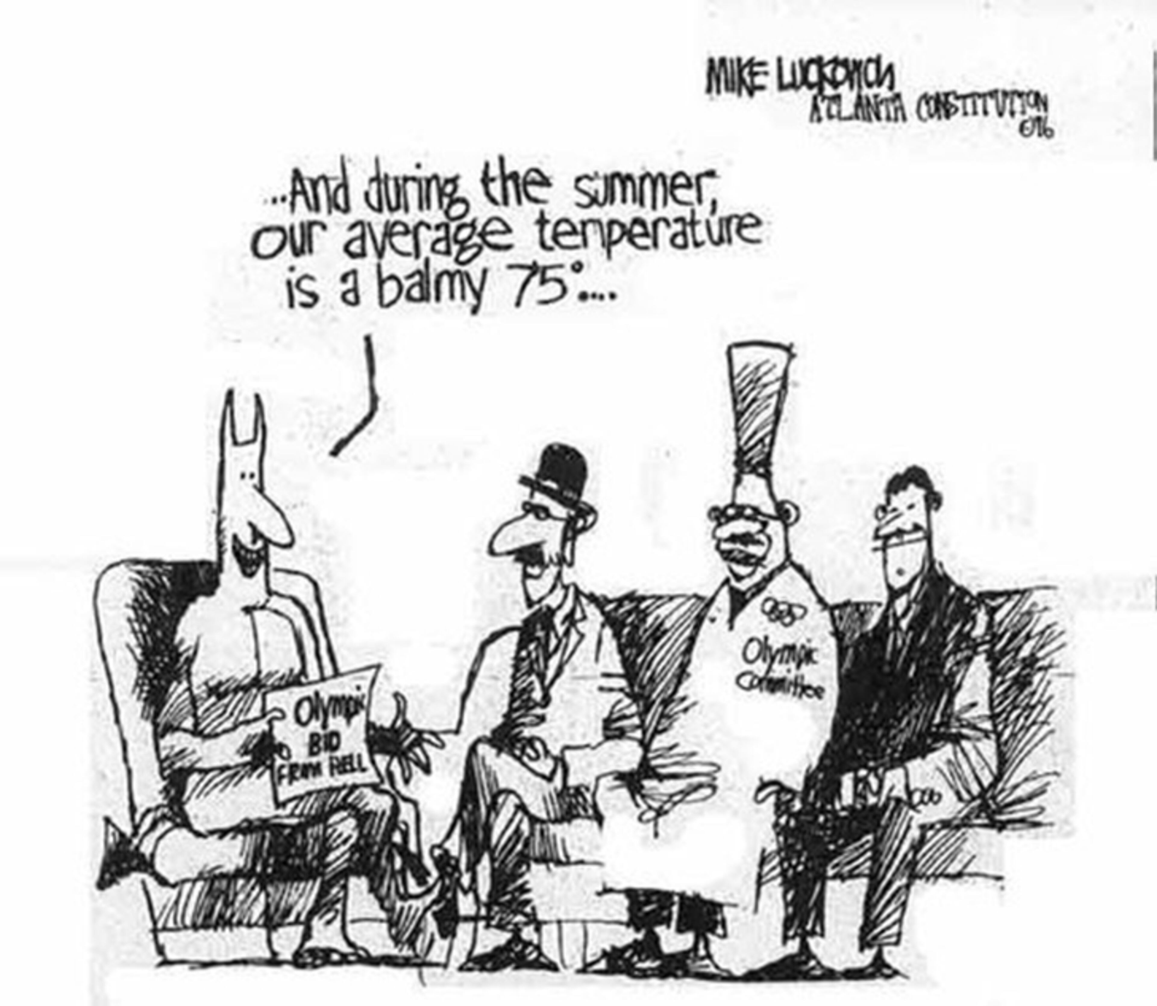 July 1996: Of course we all wondered about Atlanta weather in mid-summer during the Games.