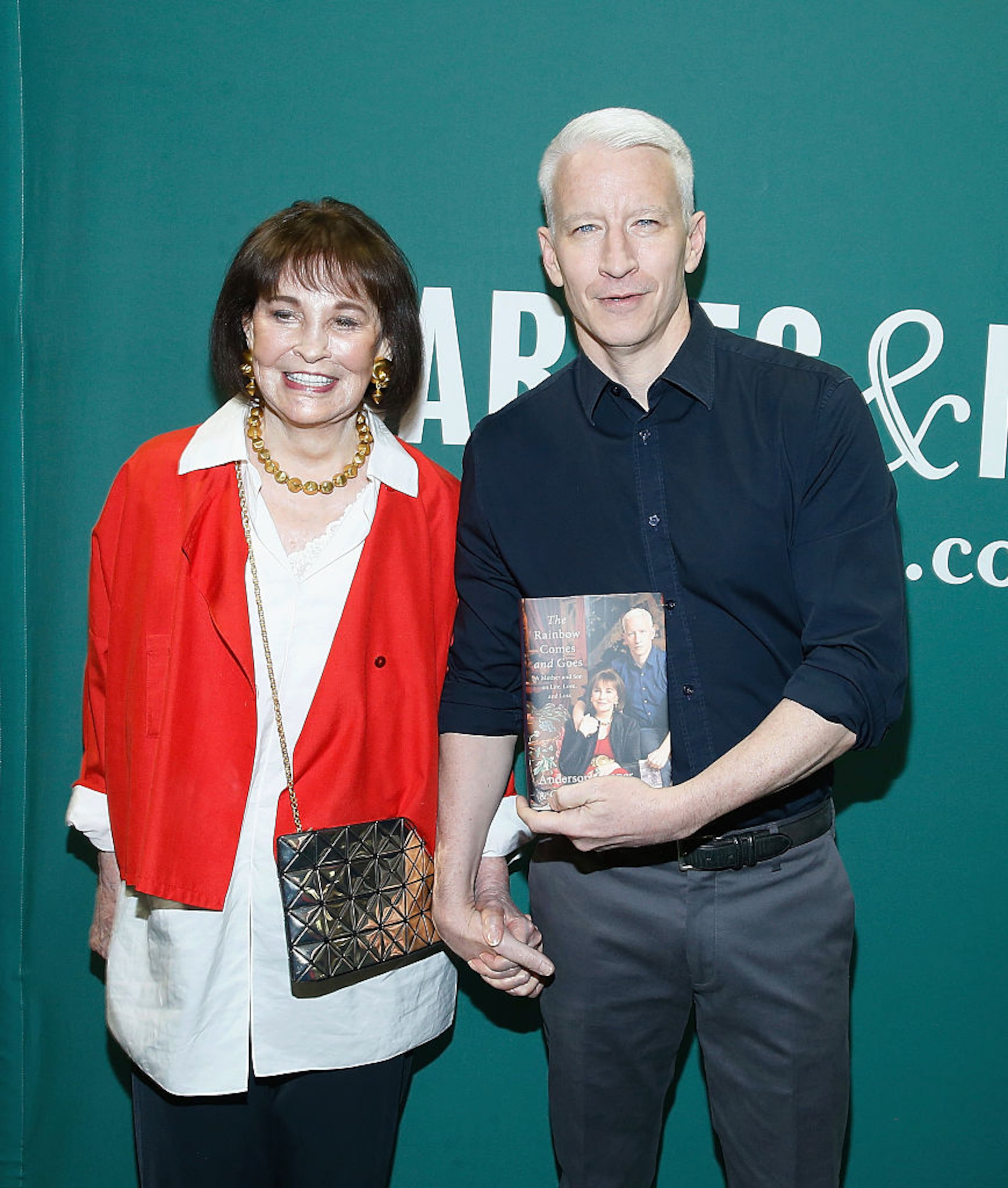 NEW YORK, NEW YORK - APRIL 07: Gloria Vanderbilt and Anderson Cooper in conversation at Barnes & Noble Union Square on April 7, 2016 in New York City. (Photo by John Lamparski/Getty Images)