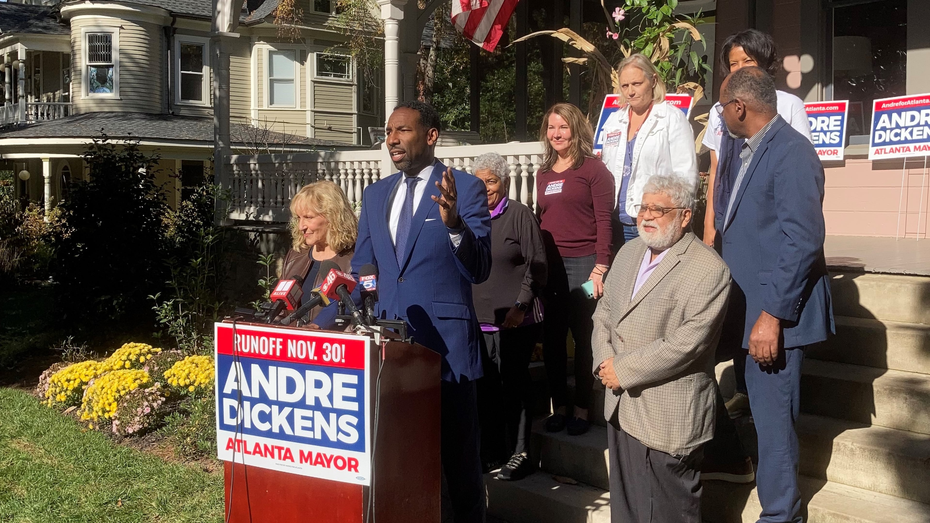 Former mayoral candidate Sharon Gay (left) endorsed Councilman Andre Dickens for mayor in the Nov. 30 runoff election. (J.D. Capelouto/jdcapelouto@ajc.com)