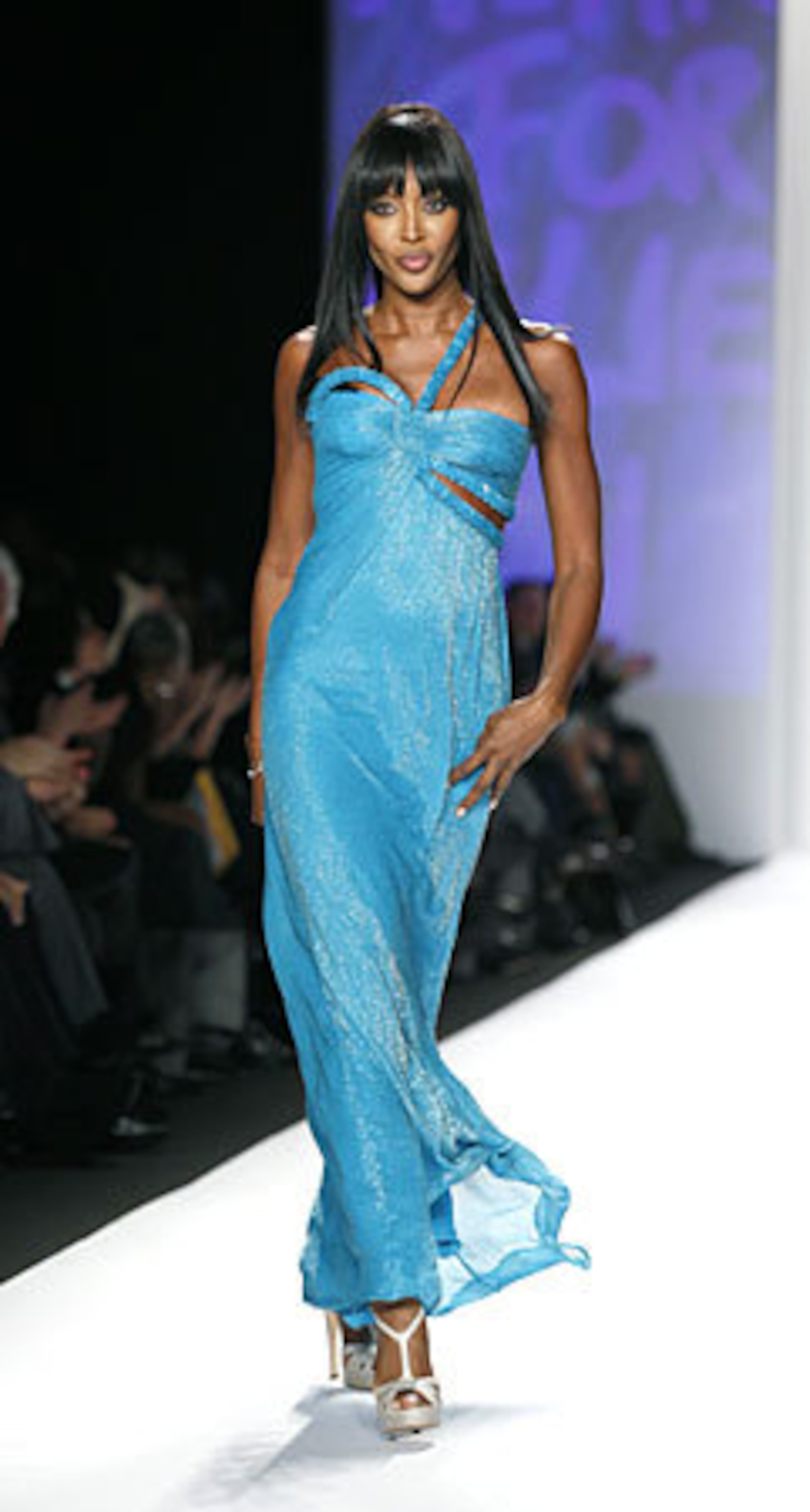 Naomi Campbell has a nice side and she showed it in glamorous fashion at her Fashion For Relief - Haiti fashion benefit during Fashion Week in New York, Friday, Feb. 12.