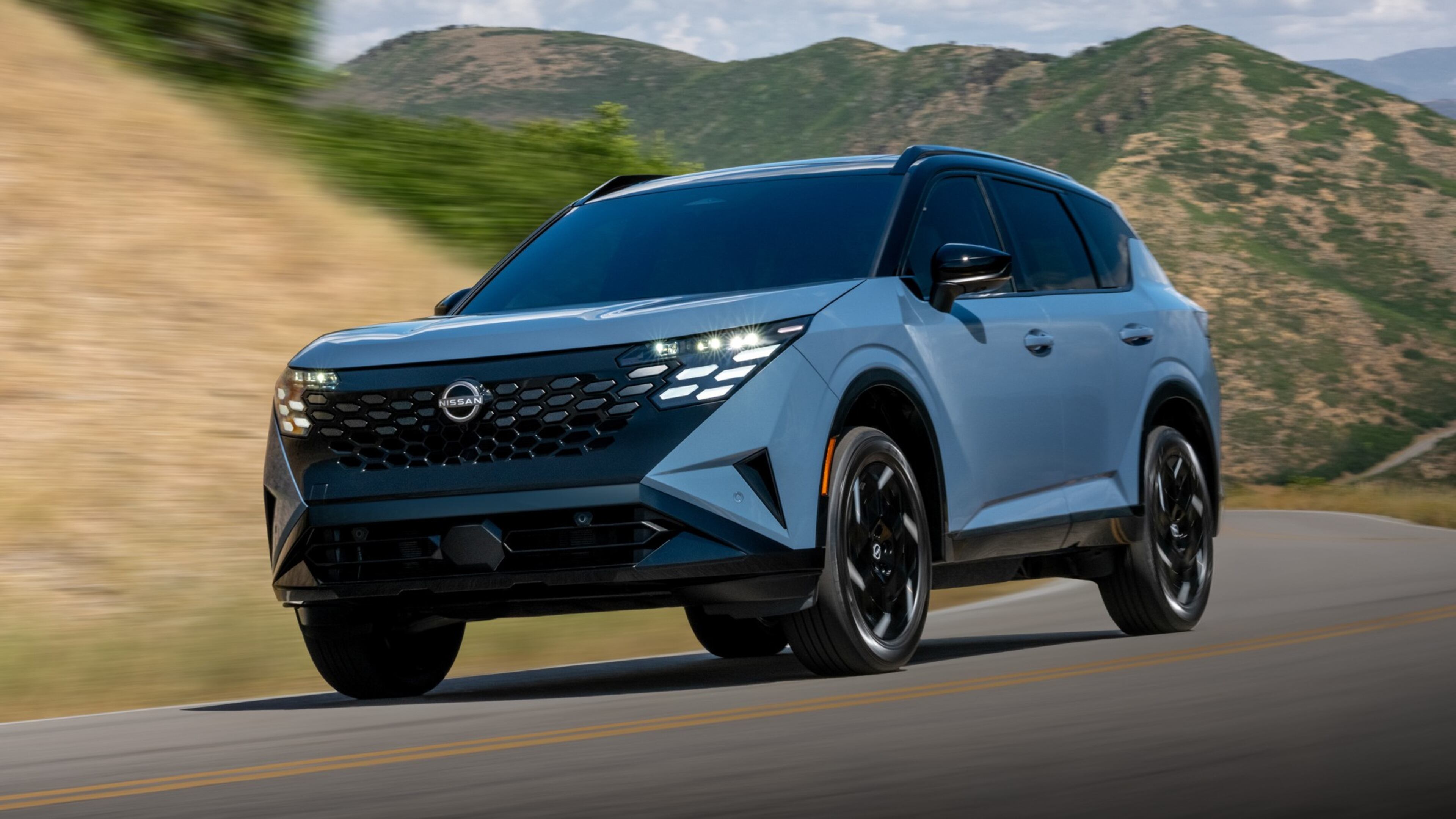 This photo provided by Nissan shows the 2027 Rogue Hybrid. The fourth-generation Rogue small SUV debuts with a new hybrid powertrain that promises up to 38 mpg in combined city/highway mileage. (Courtesy of Nissan North America via AP)