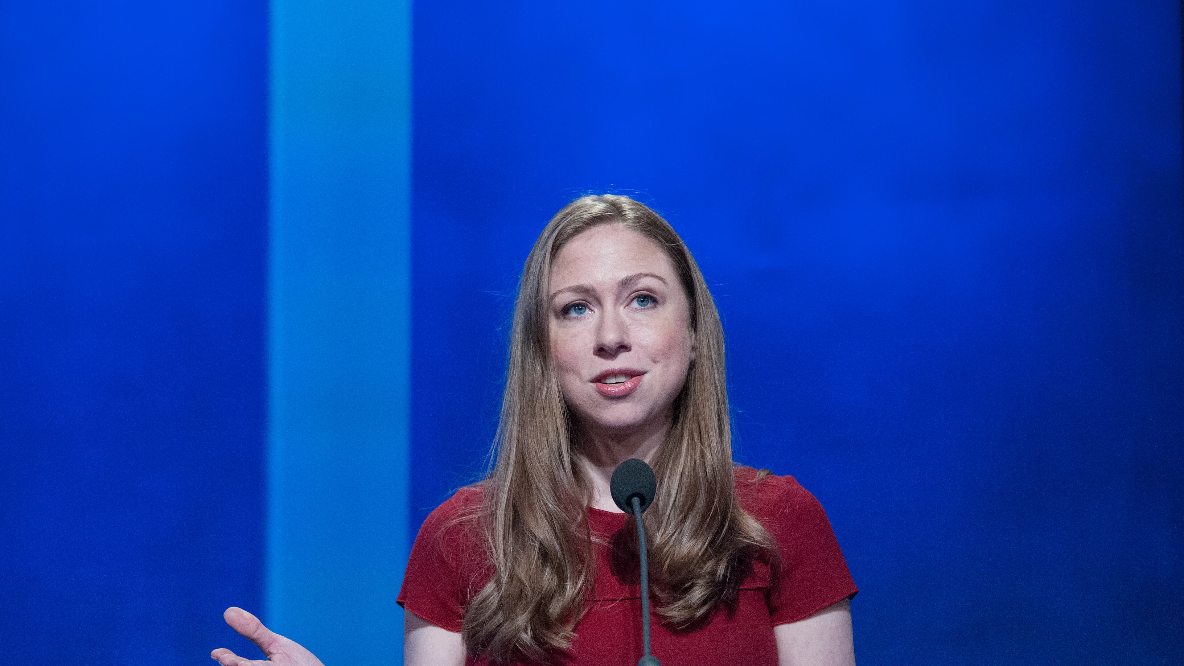 NEW YORK, NY - SEPTEMBER 21: Chelsea Clinton delivers a speech during the annual Clinton Global Initiative on September 21, 2016 in New York City. Former President Bill Clinton defended the foundation, founded in 2005, at the final CGI meeting. (Photo by Stephanie Keith/Getty Images)