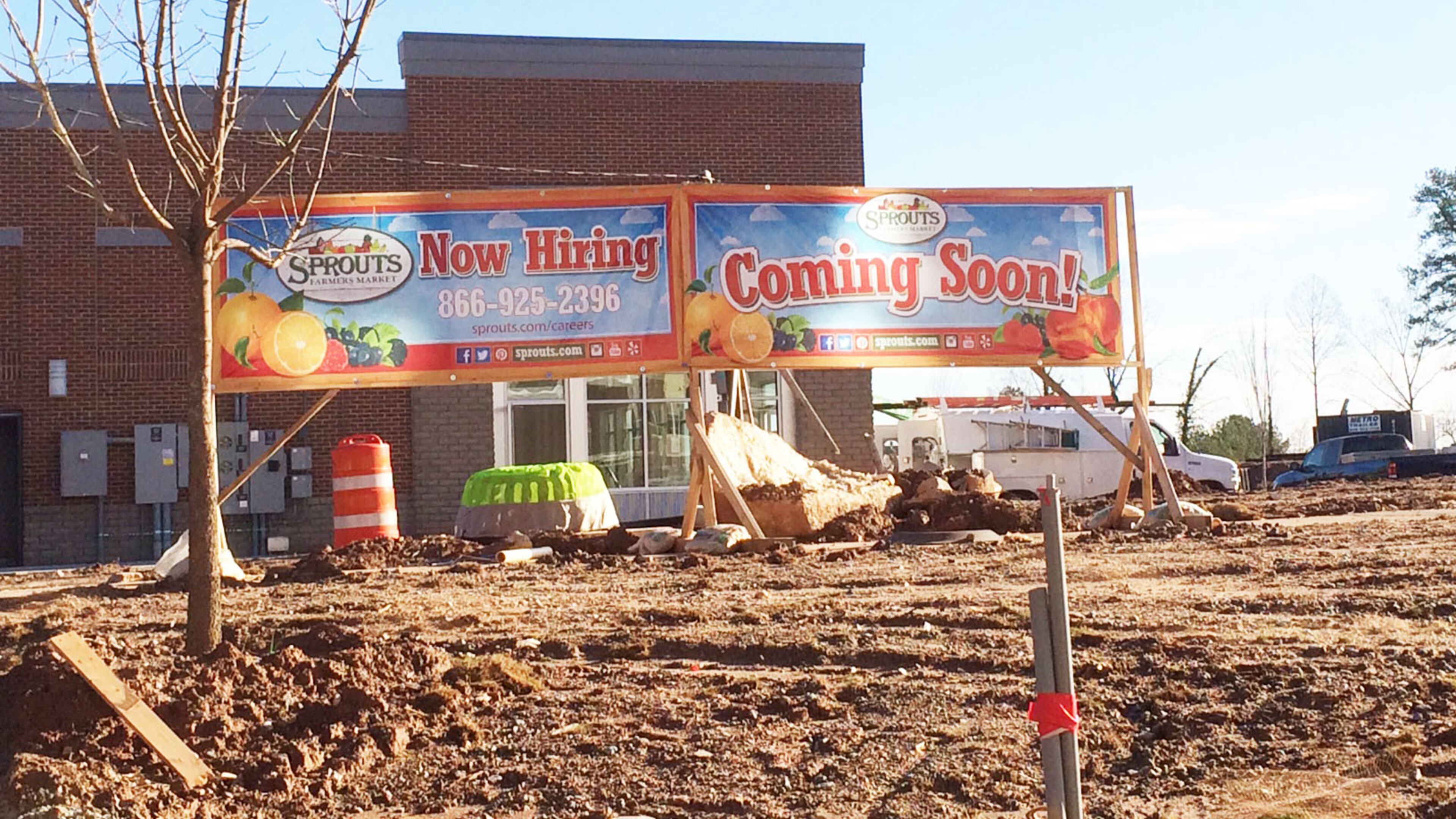 Sprouts Farmers Market is building a new location on Scott Boulevard near Decatur in DeKalb County. Progress is shown Thursday.