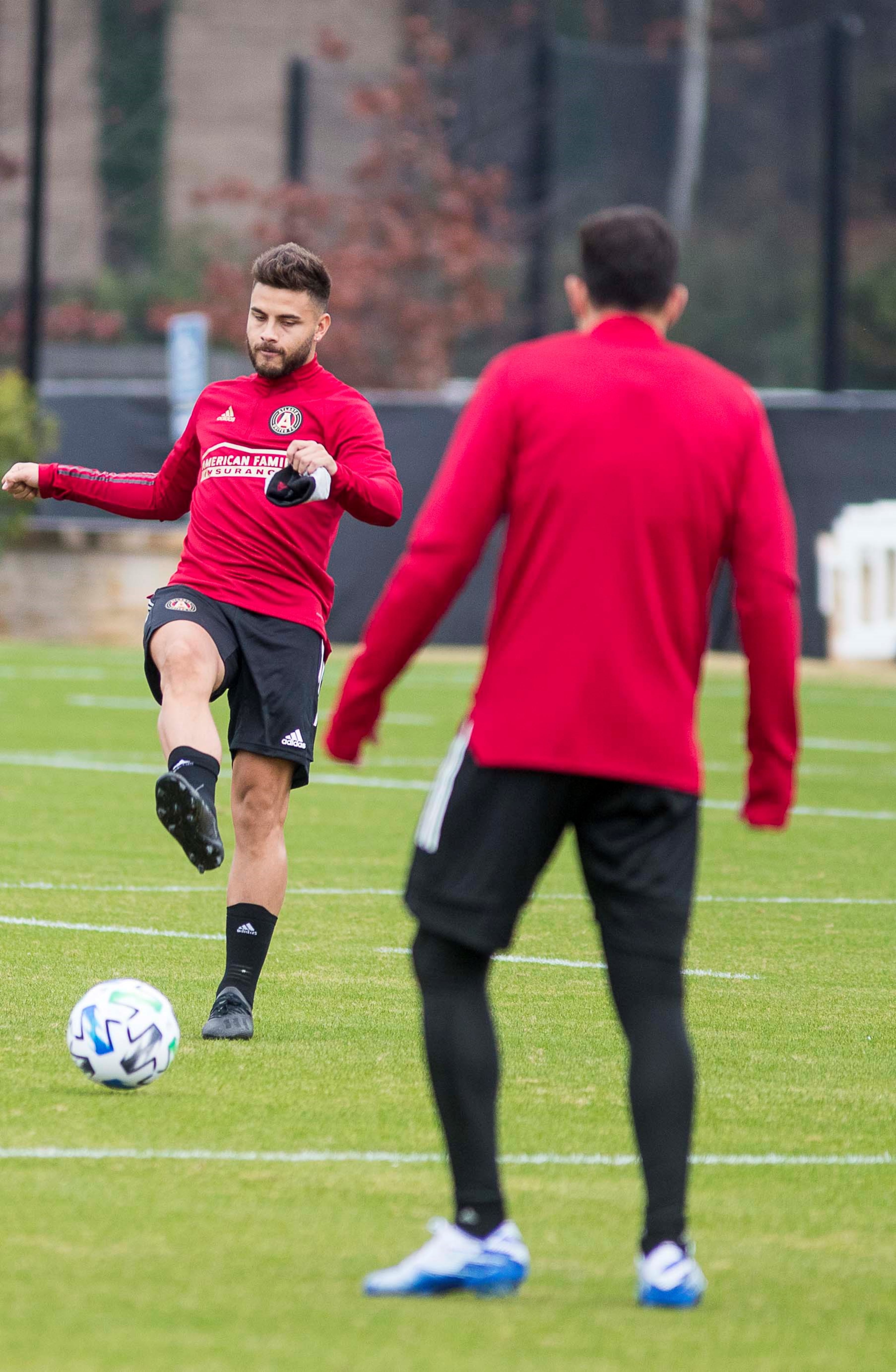 01/13/2019 -- Marietta, Georgia -- Atlanta United forward Hector Villalba (15) practices with the team at their training facility at the Children's Healthcare of Atlanta Training Ground, Monday, January 13, 2020. (ALYSSA POINTER/ALYSSA.POINTER@AJC.COM)