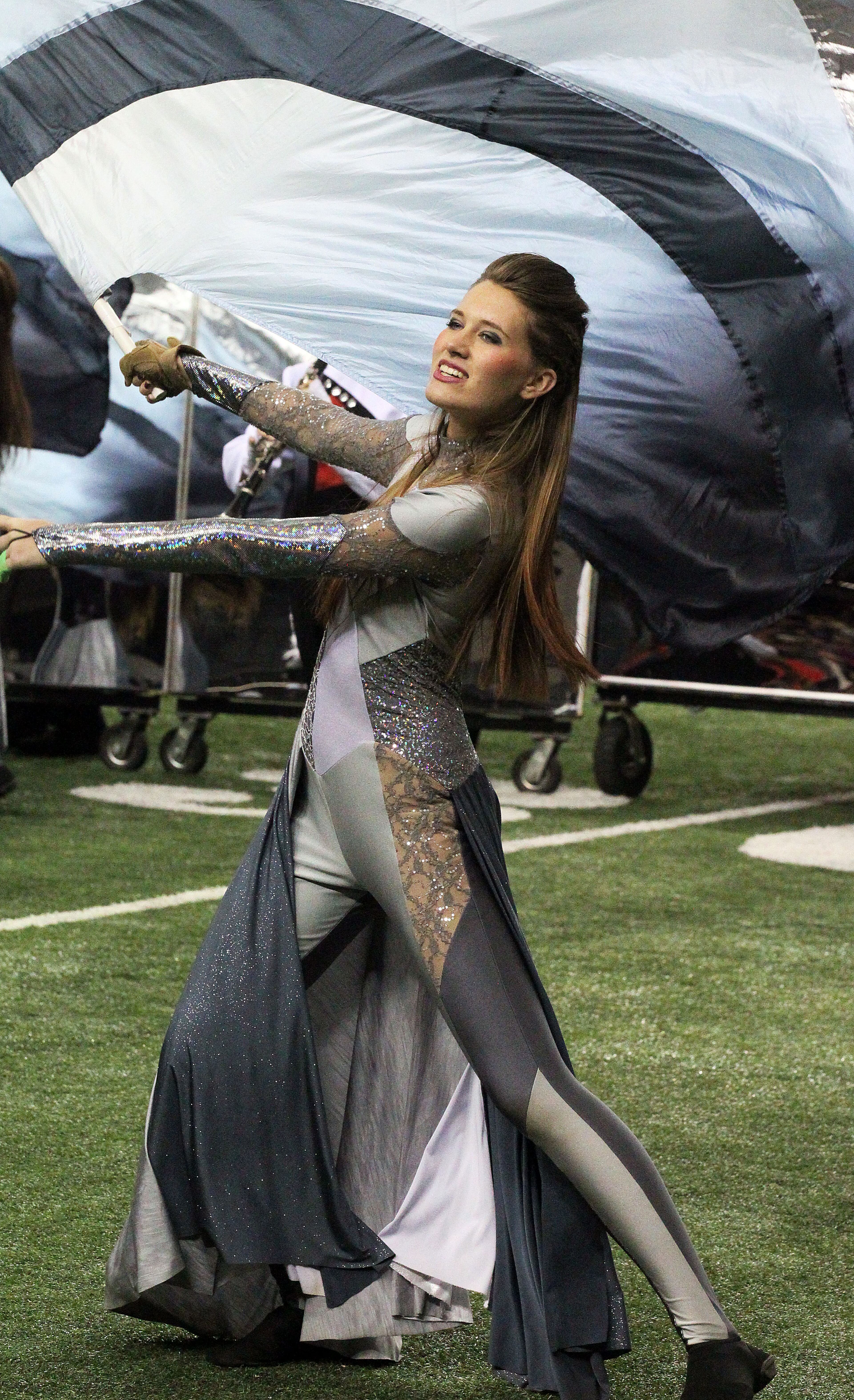 A Boiling Springs band member, Jenison Hardin, performs in the Music for All's Bands of America Super Regional Championship at the Georgia Dome in Atlanta on Saturday, October 26, 2013.