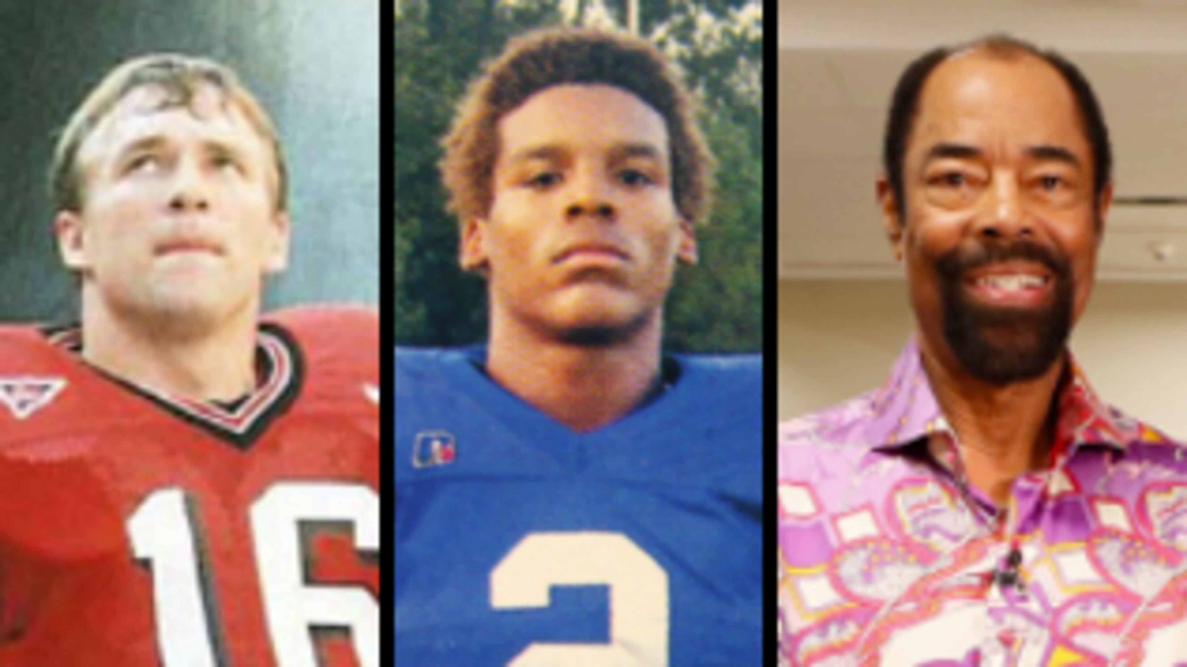 Kirby Smart (left) of Bainbridge, Cam Newton (center) of Westlake and Walt Frazier of Atlanta's Howard High were among 33 selected Tuesday for the Georgia High School Football Hall of Fame. They will be inducted in October. (AJC file photos)