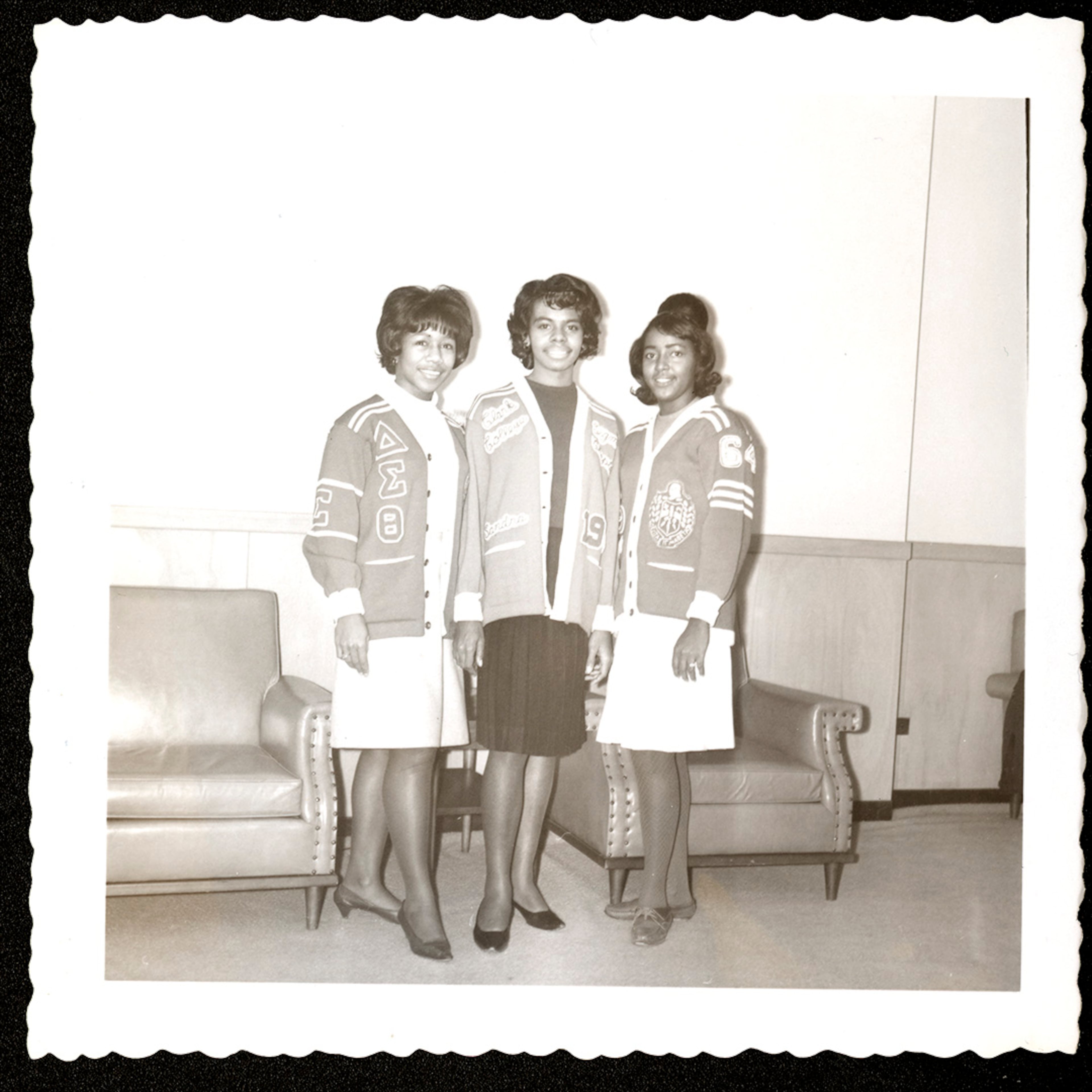 More Deltas from the Sigma Chapter at what was then Clark College in the 1960s. In this undated photo, the sorors wear what are now vintage sorority cardigan sweaters.