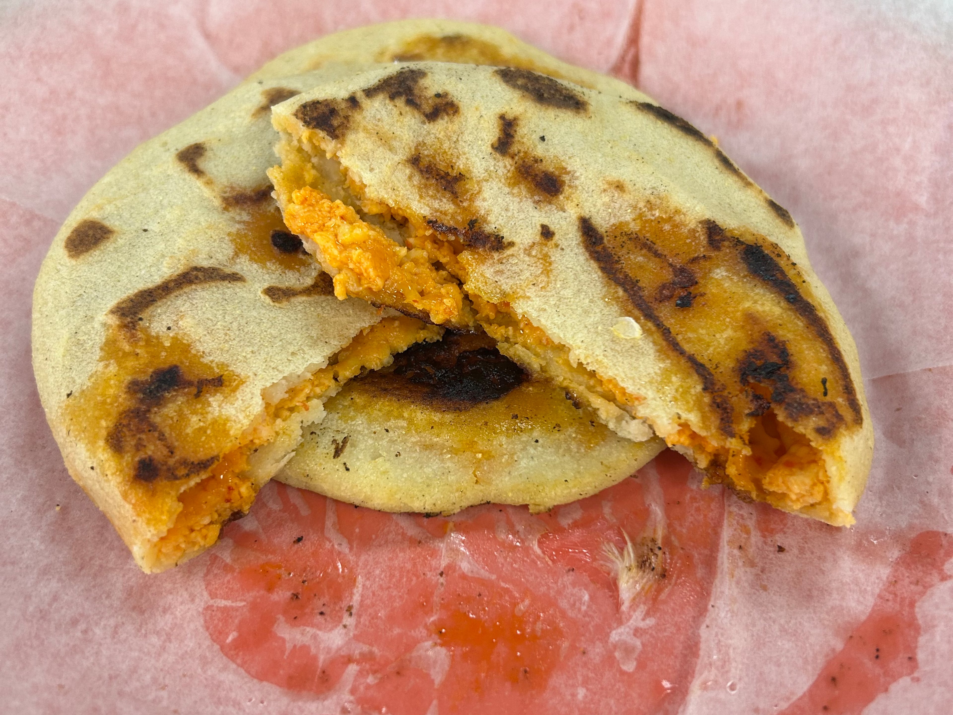 The gorditas de queso from Cocina de la Tia are filled with a three cheese blend and customer's choice of guisado, or a braised meat filling.