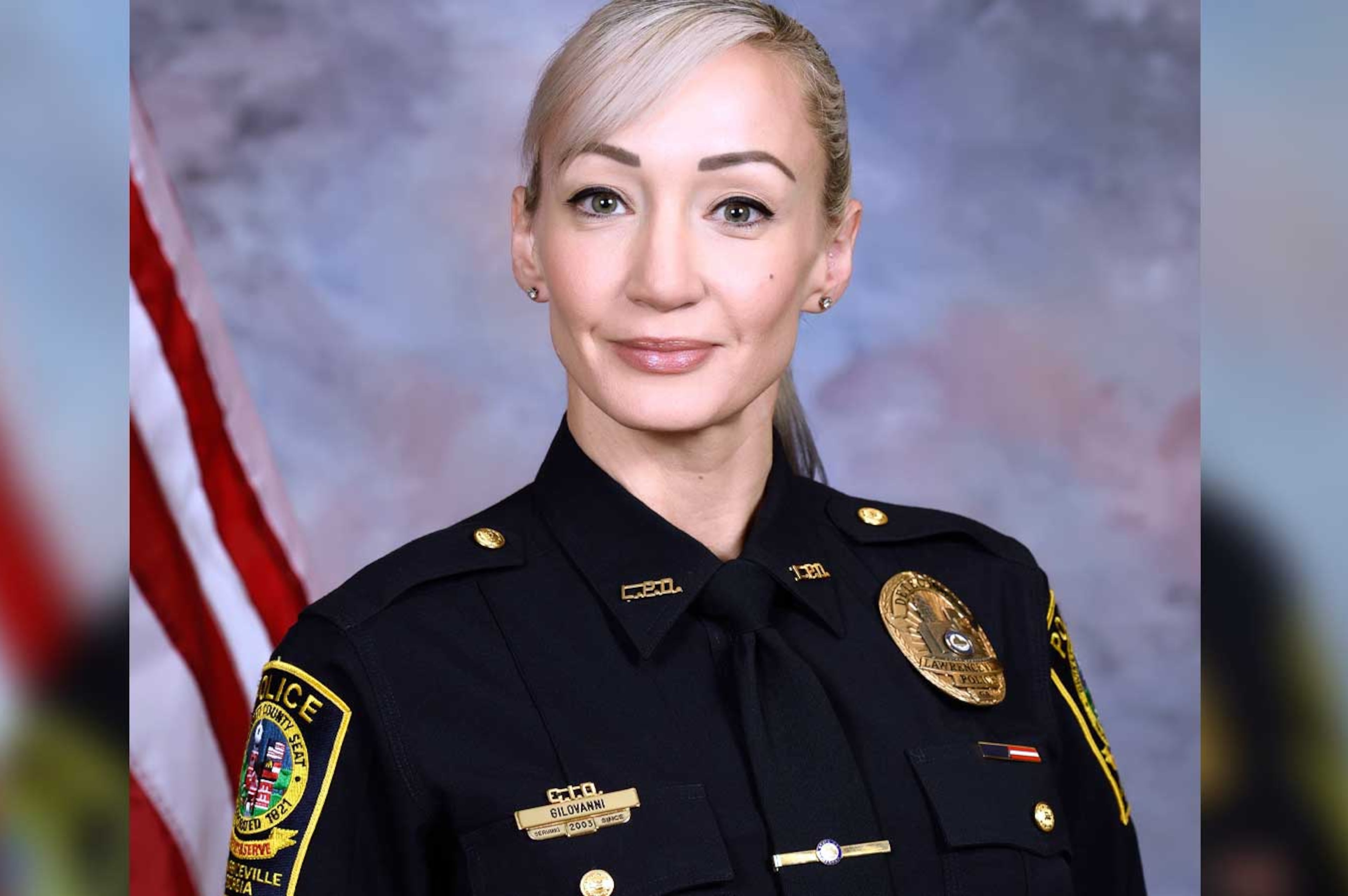 Capt. Tawnya Gilovanni, the first woman to be named captain in the Lawrenceville Police Department, is resigning as part of a lawsuit settlement