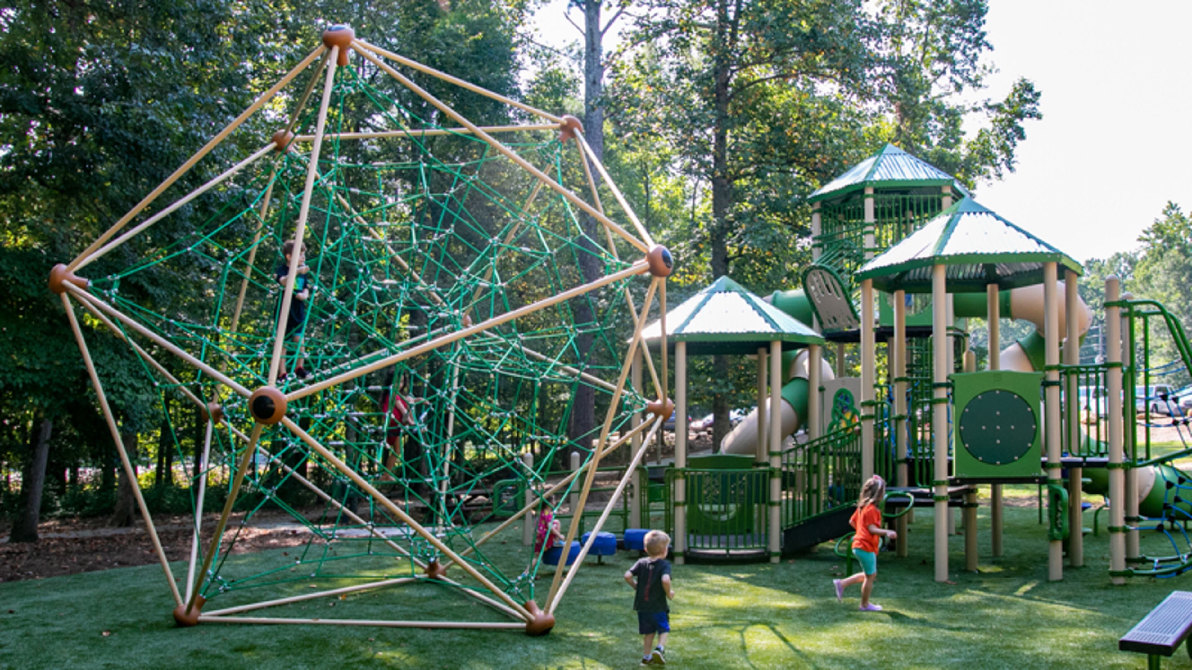 Forsyth County Parks and Recreation announced the completion of a new children's playground at Poole's Mill Park in the northwest part of the county.
