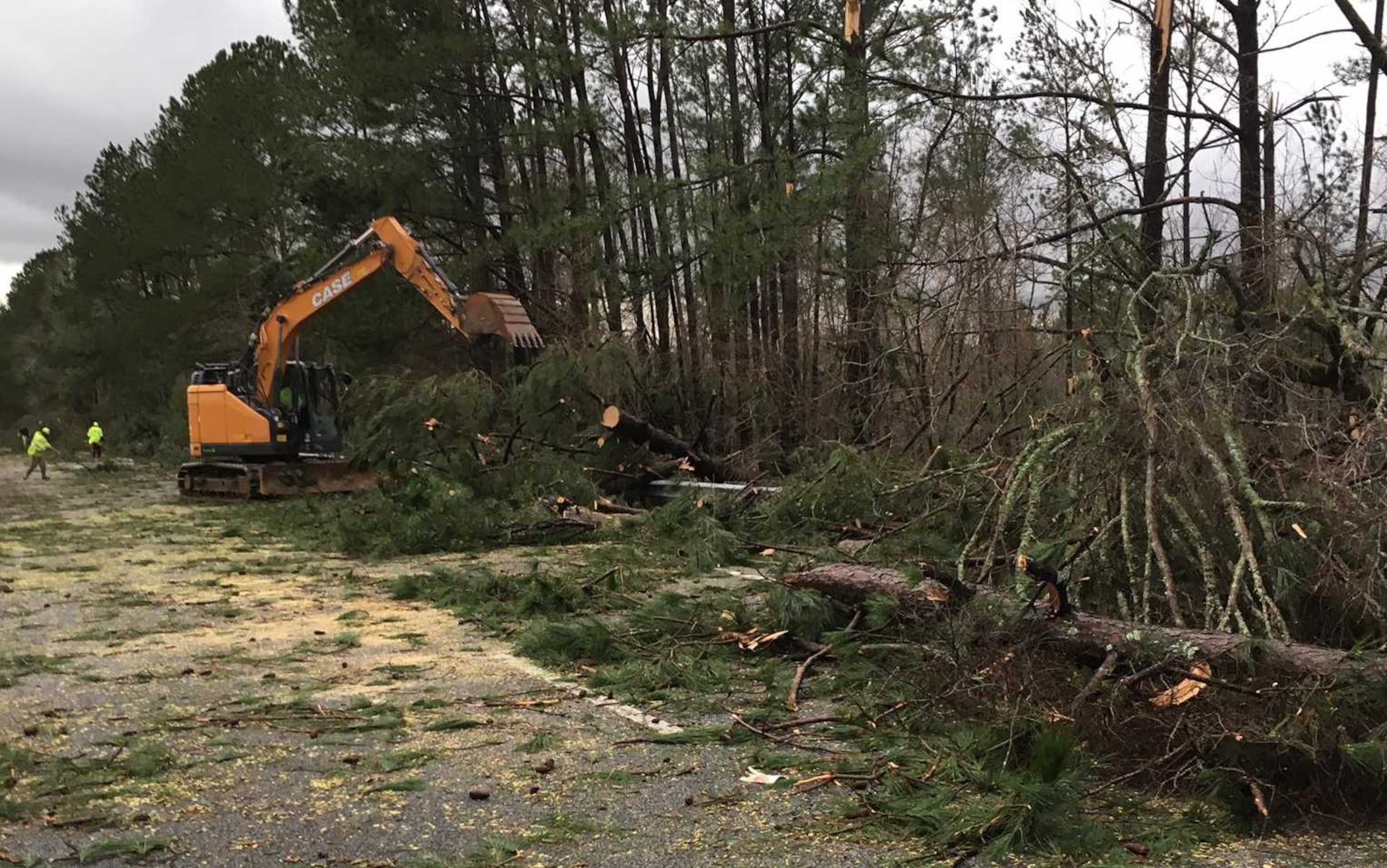 From Georgia Department of Transportation on Facebook: "This is the scene on several state routes throughout the West Central Georgia region. This photo is from I-185 SB in Harris County. Stay off the interstates and state highways if you can, until we can get everything cleared."
