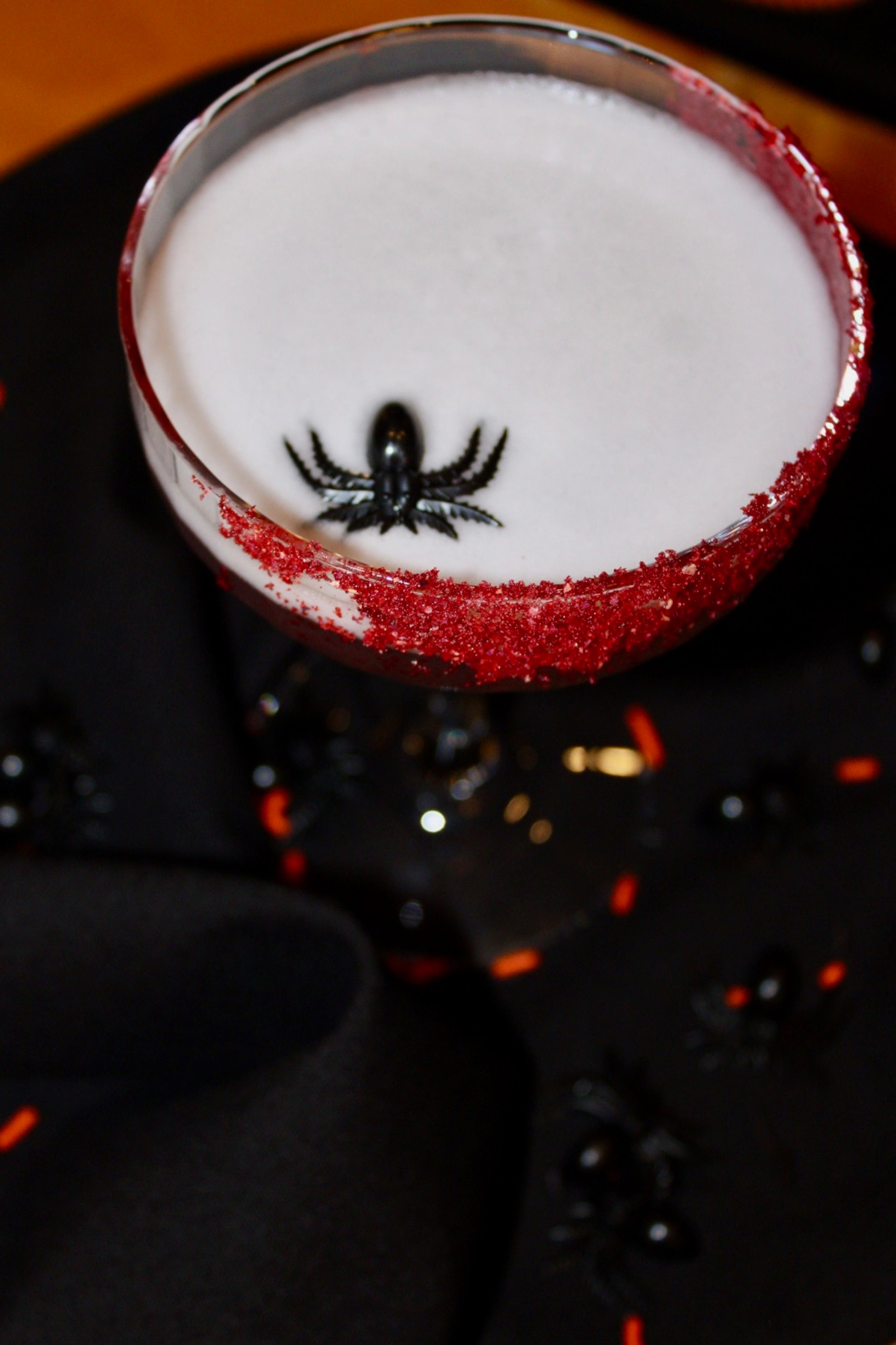 Crushed flower petals make up the garnish of The Witching hour at Wahoo! Grill. (Courtesy of Wahoo! Grill)