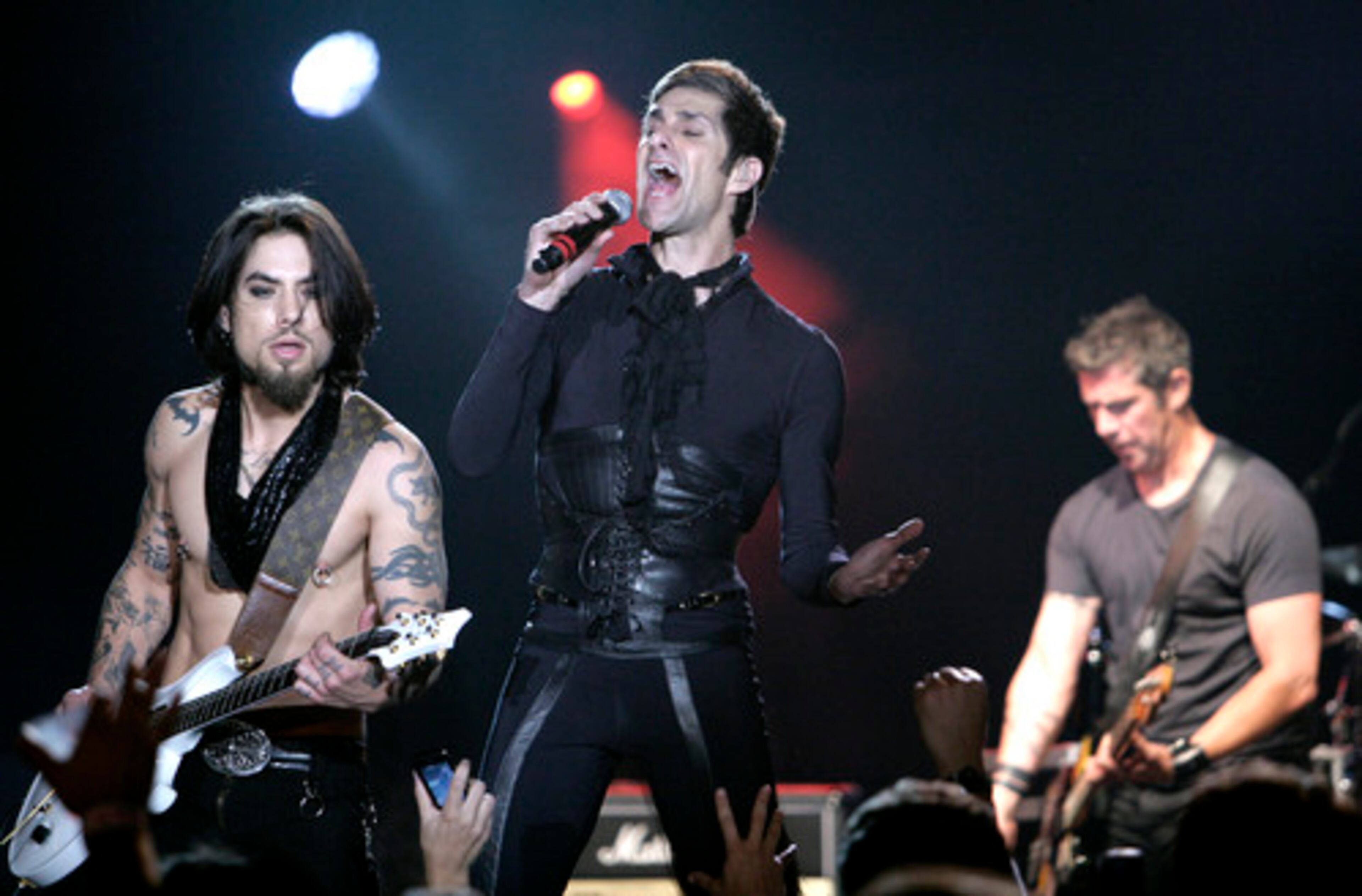 THE ORIGINAL JANE'S ADDICTION reunited for the first time in 17 years at the NME Awards in Los Angeles. The NME Awards are given out by New Musical Express magazine, a U.K. music publication, and Jane's Addiction received the "Godlike Genius Award." From left: Dave Navarro, Perry Farrell and Eric Avery.