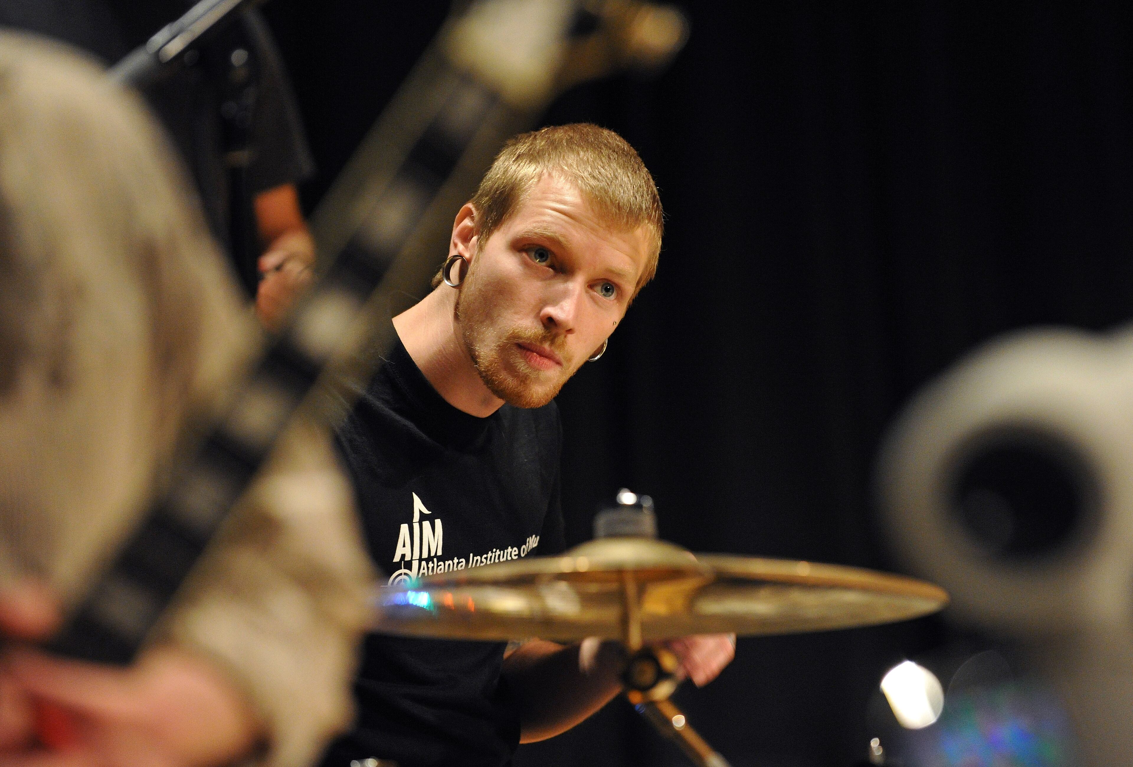 Aspiring musician Jason Barnes uses his myo-electrically controlled robot arm on Saturday March 21, 2014 in Kennesaw, Ga. David Tulis / AJC Special