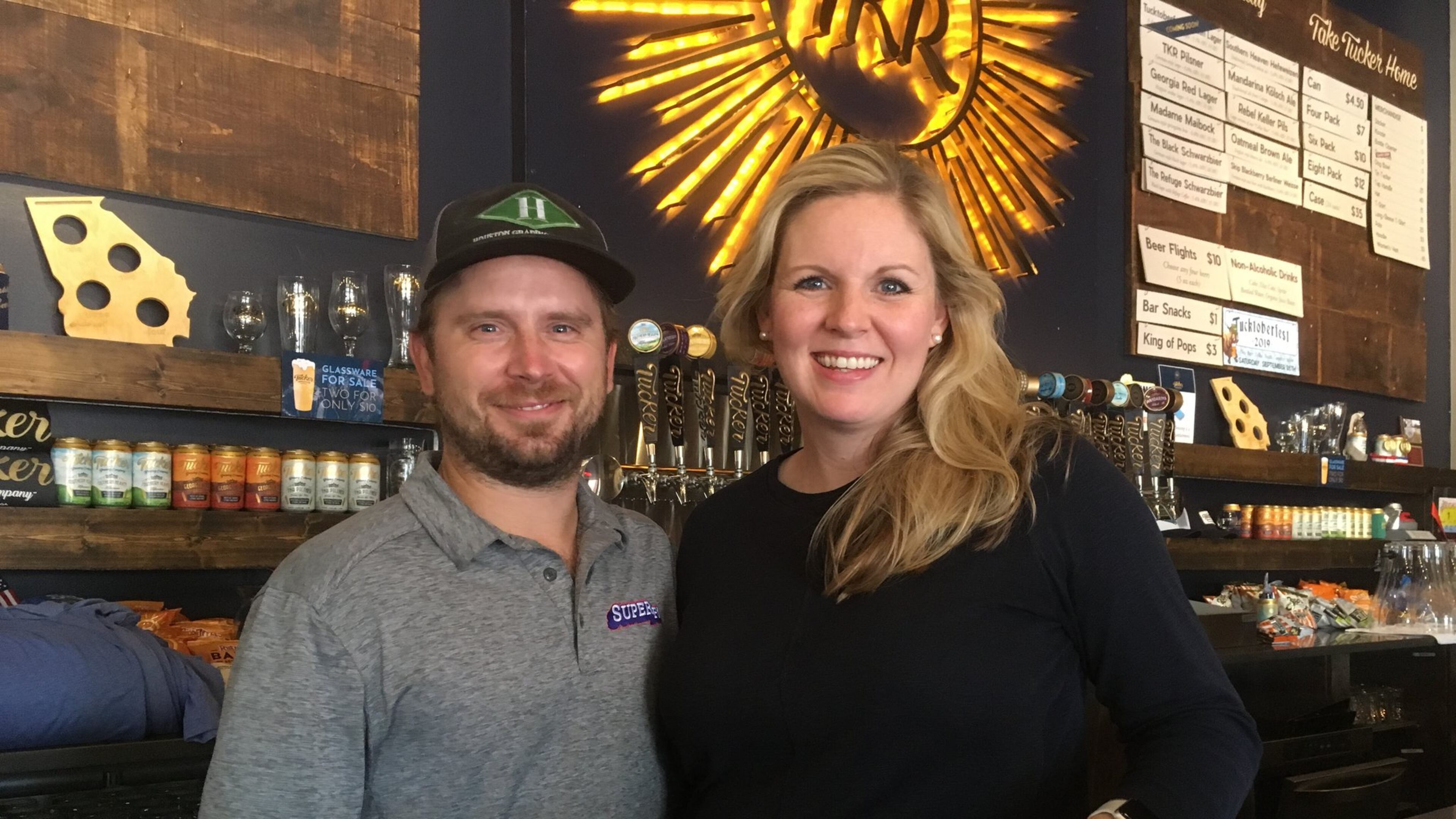 Tucker Brewing head brewmaster Tucker Eagleson (left) and co-founder Ashley Chapman Hubbard. CONTRIBUTED BY BOB TOWNSEND