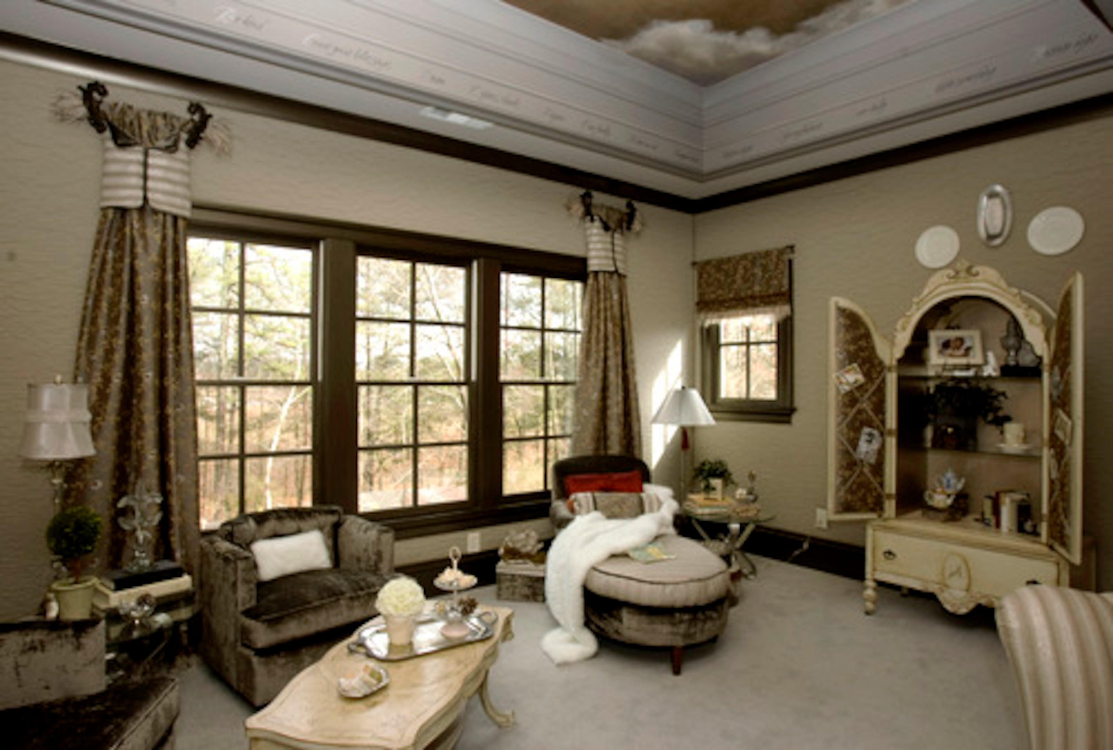 The ladies retreat and powder room, designed by Brushwork Studios, in Heritage Hall.
