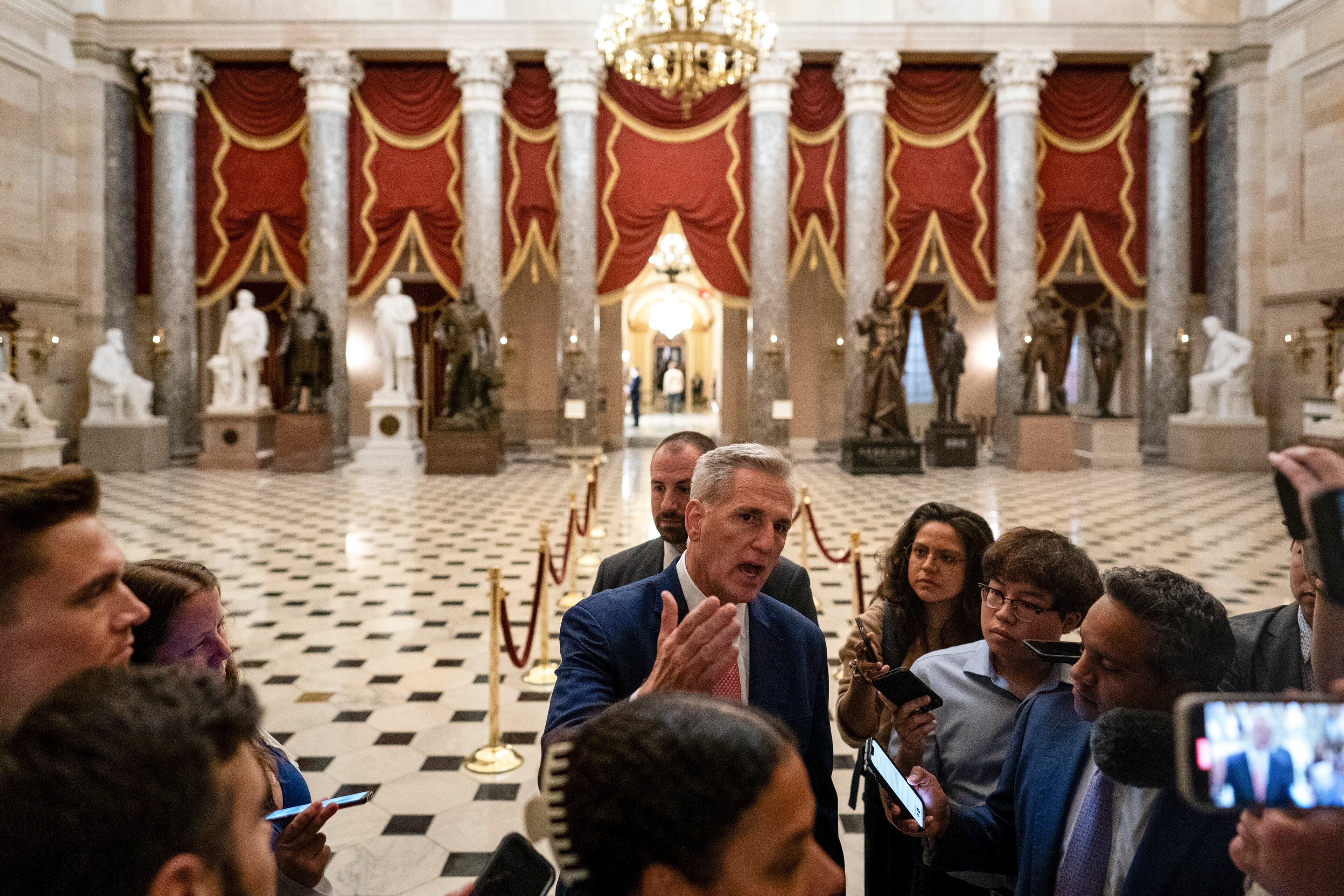 House Speaker Kevin McCarthy has been dealing with far-right House Republicans who have blocked efforts to avoid a looming shutdown of the federal government. (Kenny Holston/The New York Times)