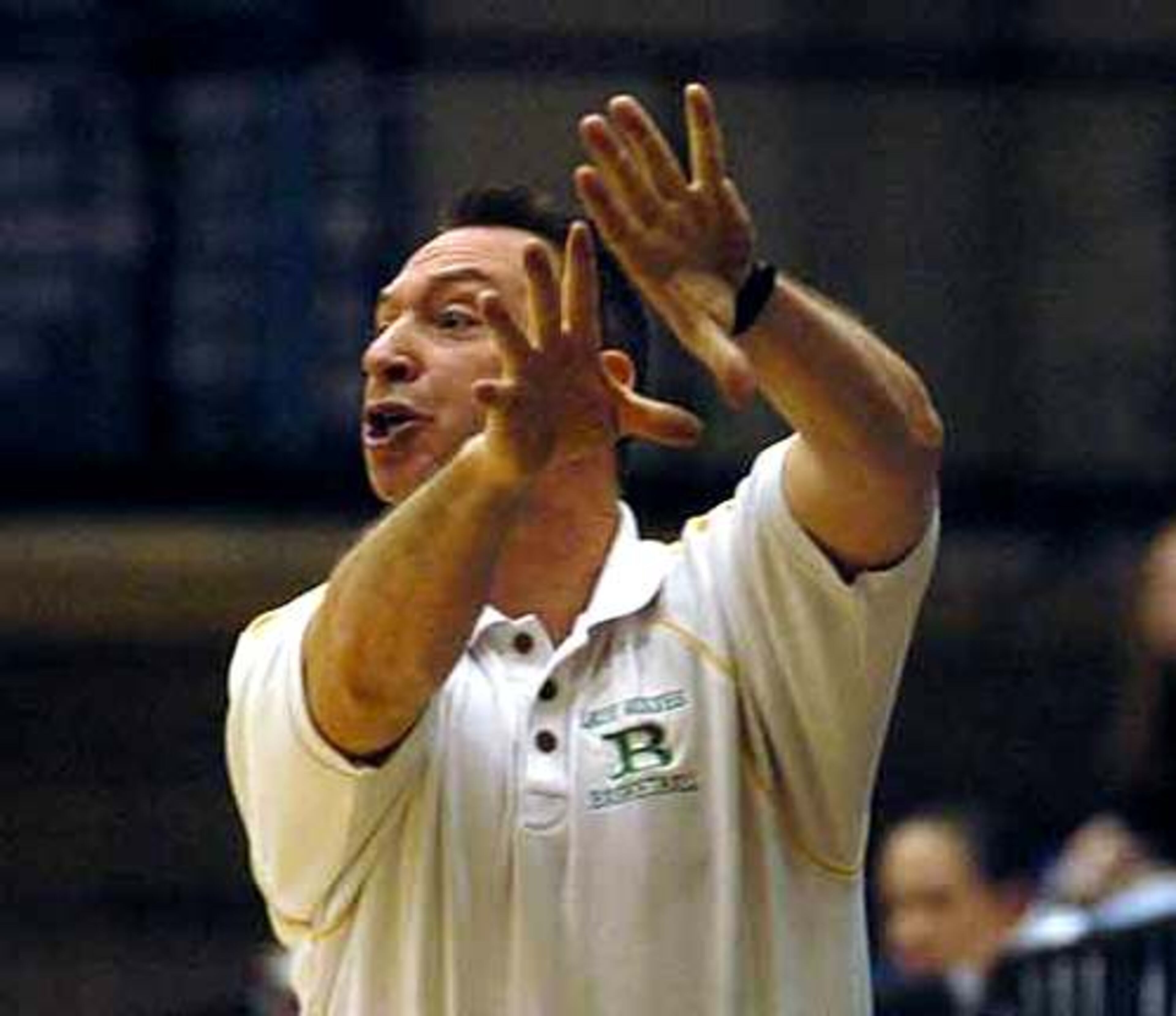Buford's head coach Gene Durden contests a call in the second quarter.