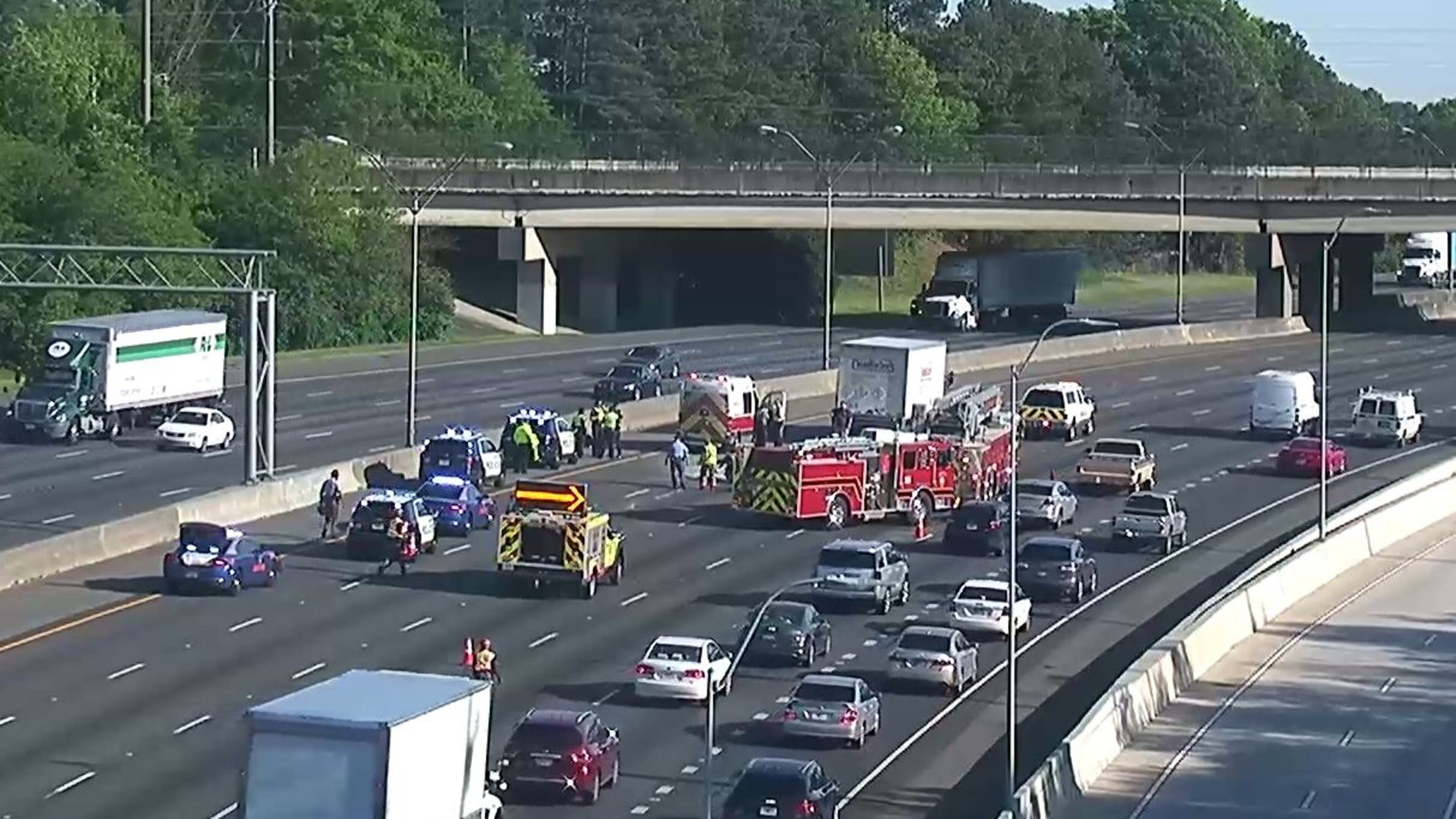 A fatal wreck involving a motorcycle shut down several lanes of I-75 South in Marietta for more than two hours Tuesday.