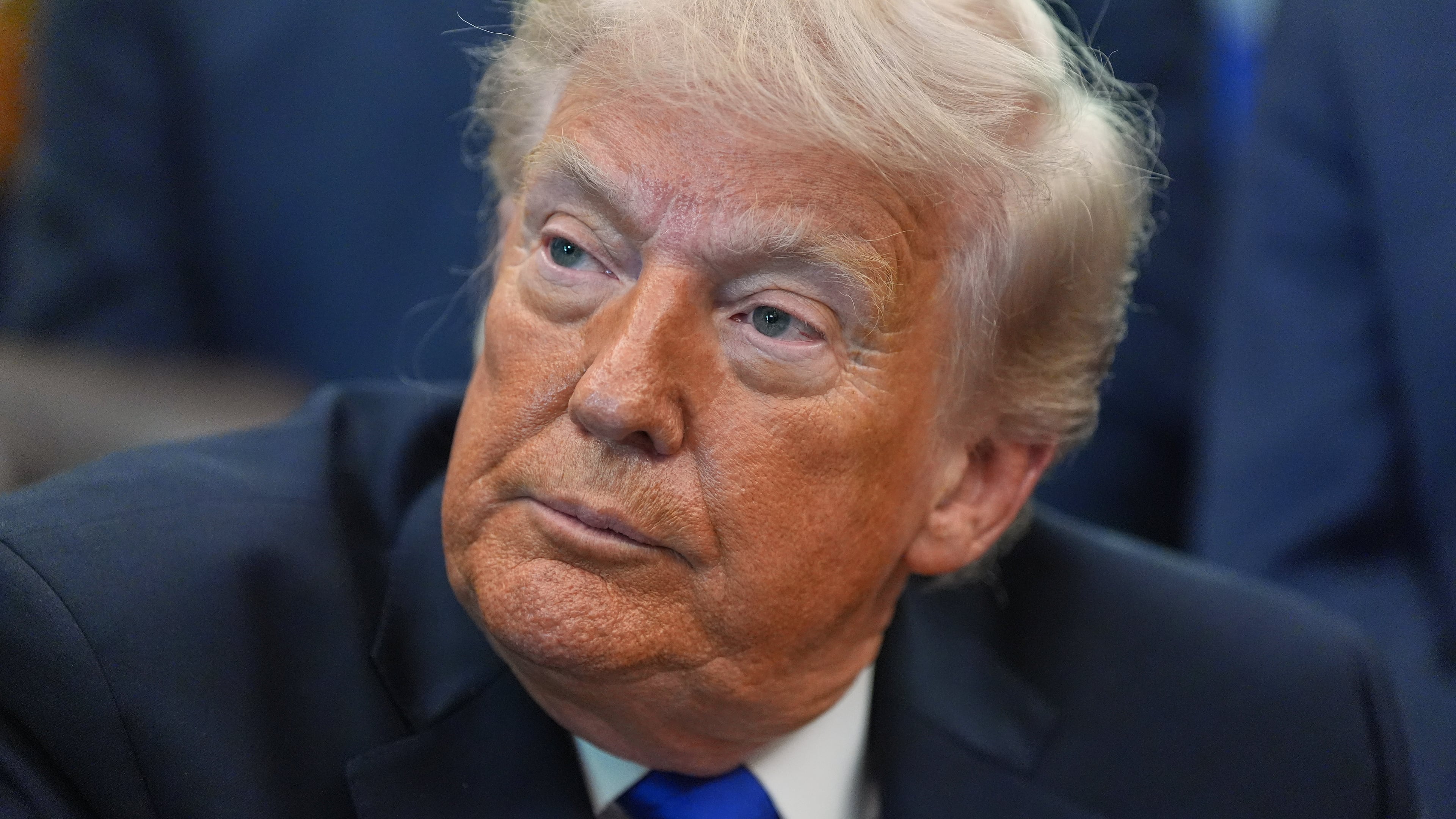 President Donald Trump speaks to reporters in the Oval Office of the White House, Thursday, April 30, 2026, in Washington. (AP Photo/Alex Brandon)
