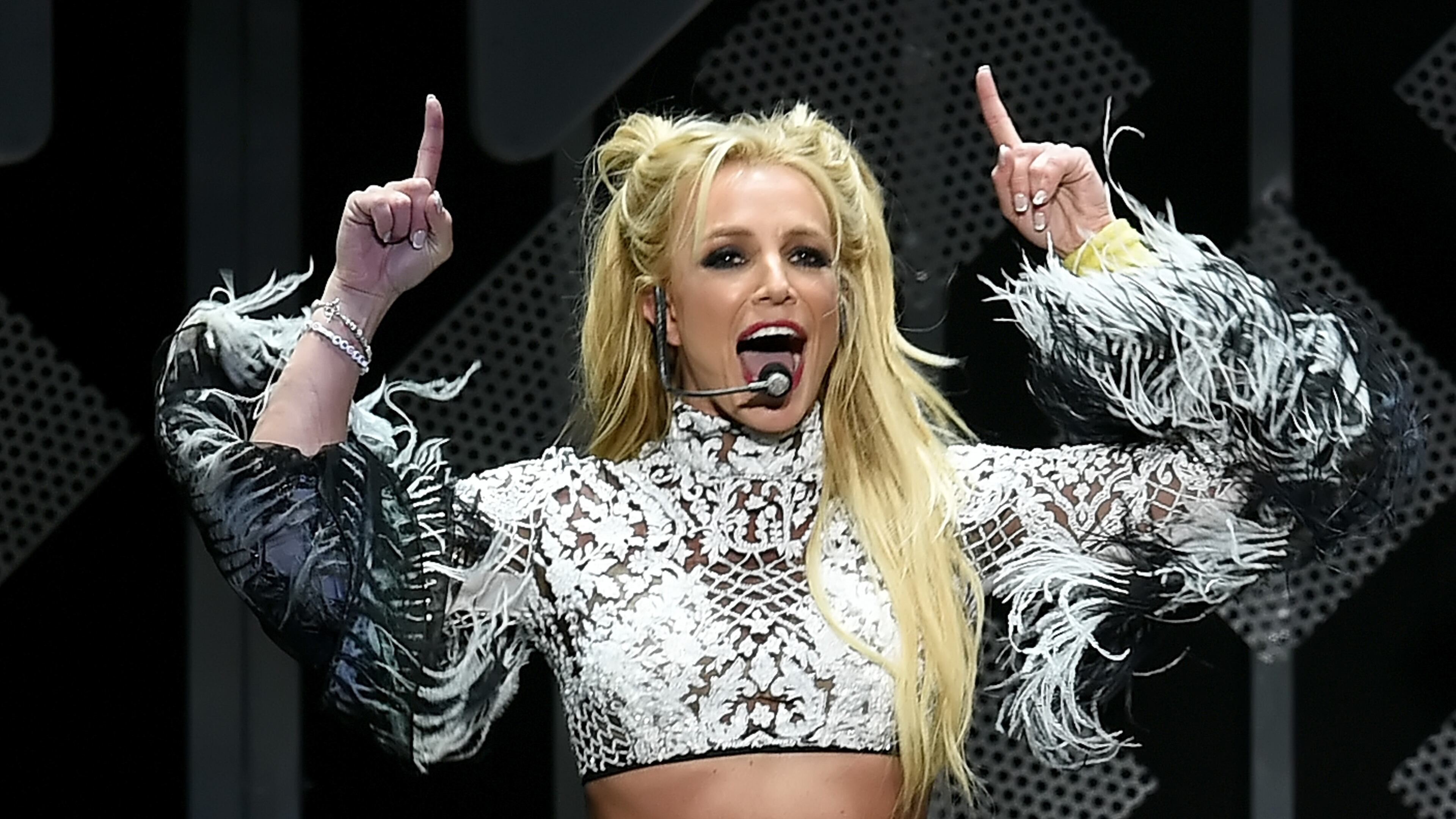 LOS ANGELES, CA - DECEMBER 02: Singer Britney Spears performs onstage during 102.7 KIIS FM's Jingle Ball 2016 presented by Capital One at Staples Center on December 2, 2016 in Los Angeles, California. The trailer for a Lifetime TV movie biopic on the singer, which has not been approved by her camp, was released Jan. 23. 2017. (Photo by Kevin Winter/Getty Images for iHeartMedia)