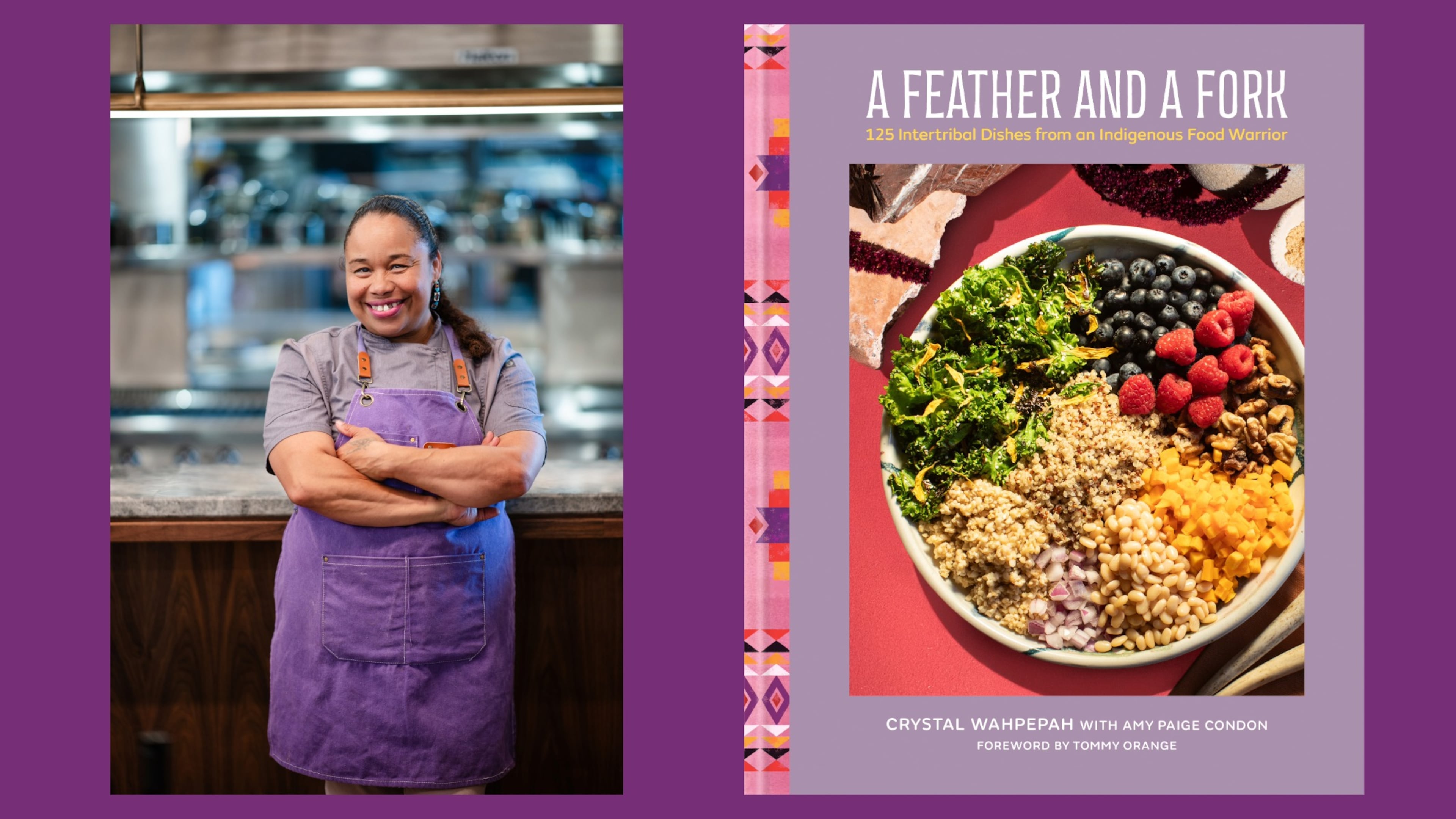 Chef and cookbook author Crystal Wahpepah of the Kickapoo Nation (courtesy of Anthony Two Moons) will talk about her cookbook, "A Feather and Fork: 125 Intertribal Dishes from an Indigenous Food Warrior," and be at two other events in Savannah. (Photo by Clay Williams/styled by Jillian Knox/courtesy of Rodale, an imprint of Penguin Random House)