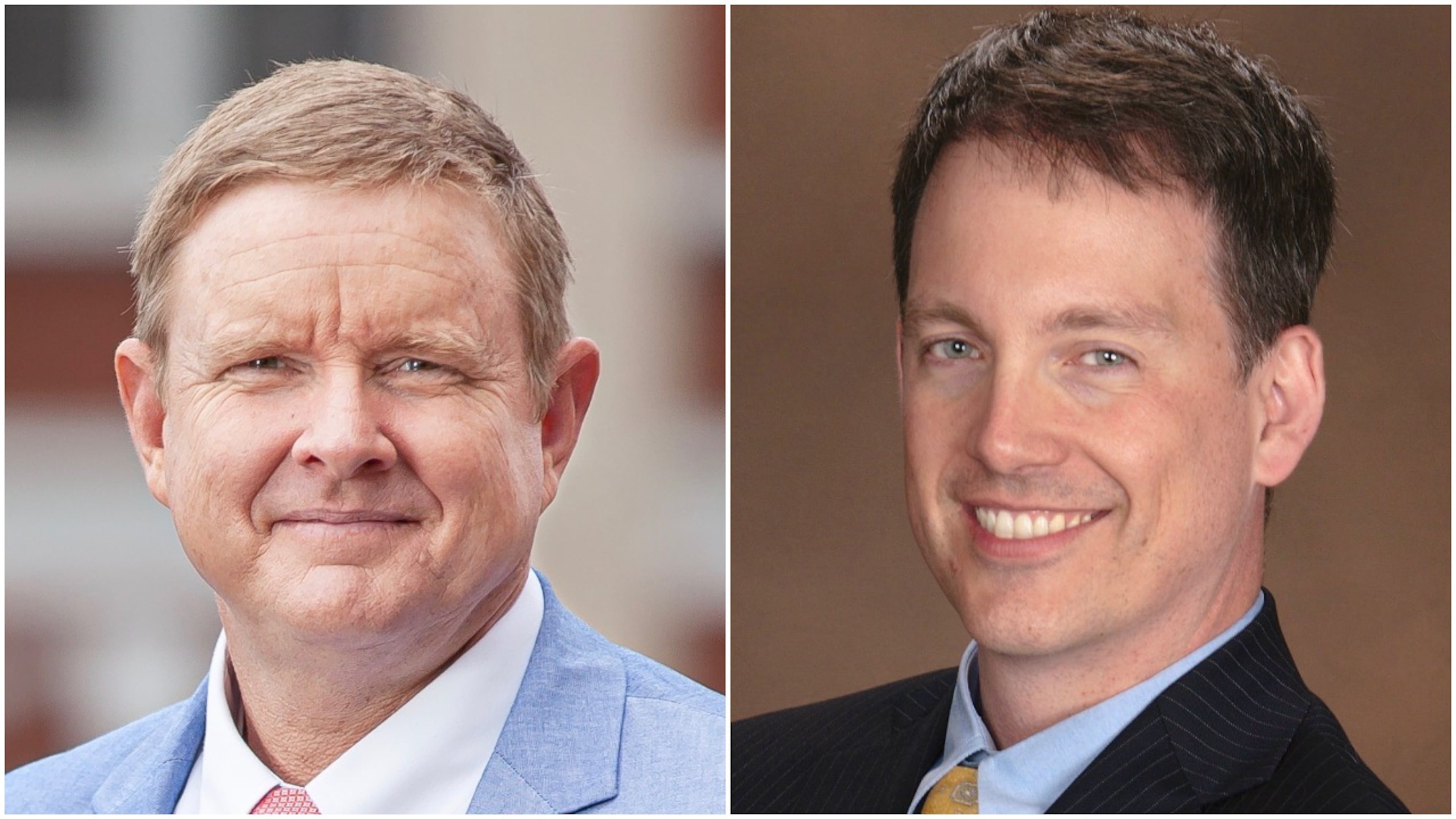 Republican David Jenkins, left, is challenging House Minority Leader Bob Trammell for a Luthersville-based seat. (Handouts)