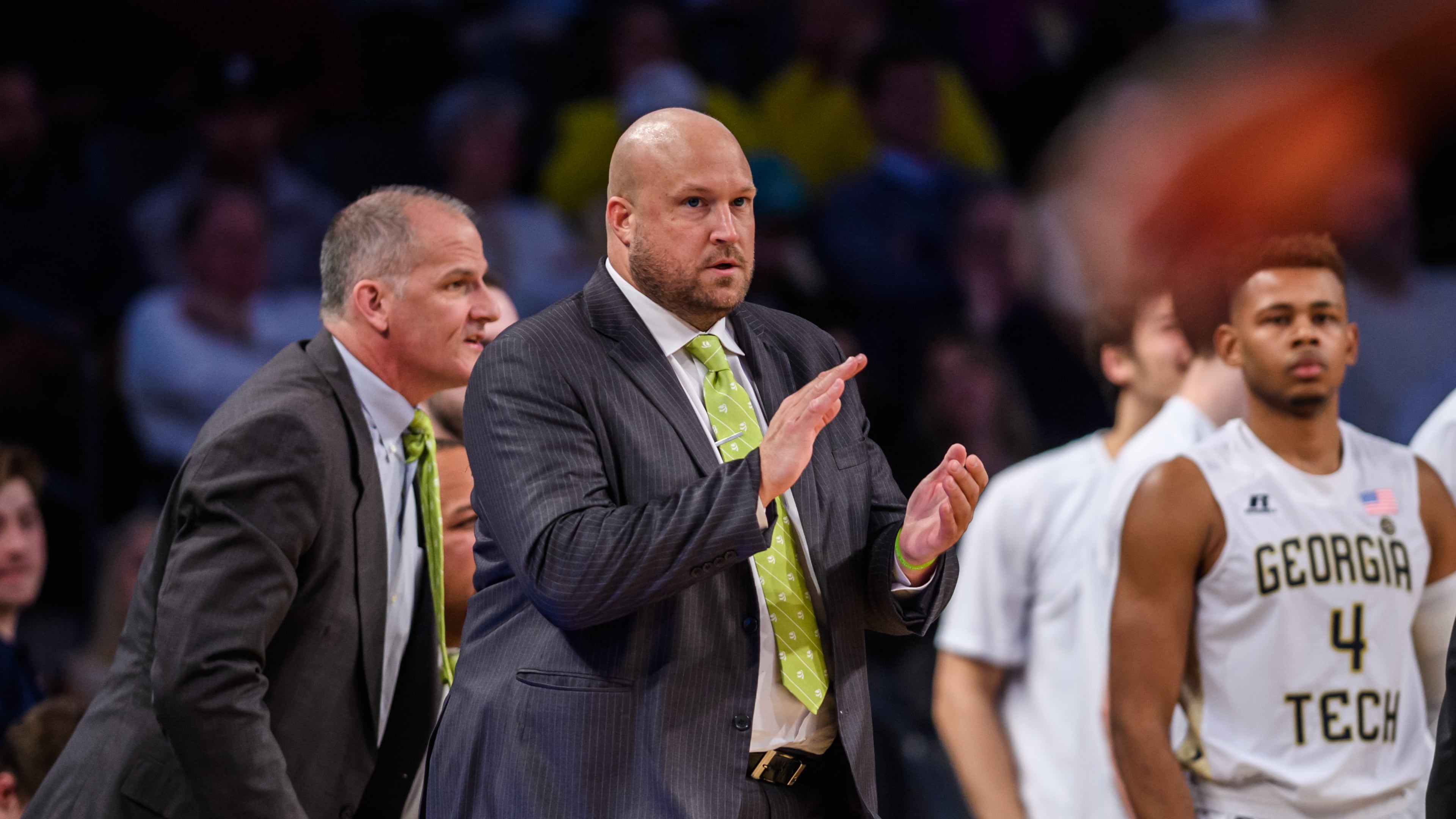 Julian Swartz worked for coach Josh Pastner at Memphis for four seasons and came with him to Georgia Tech when Pastner was hired in April 2016. (Danny Karnik/GTAA)