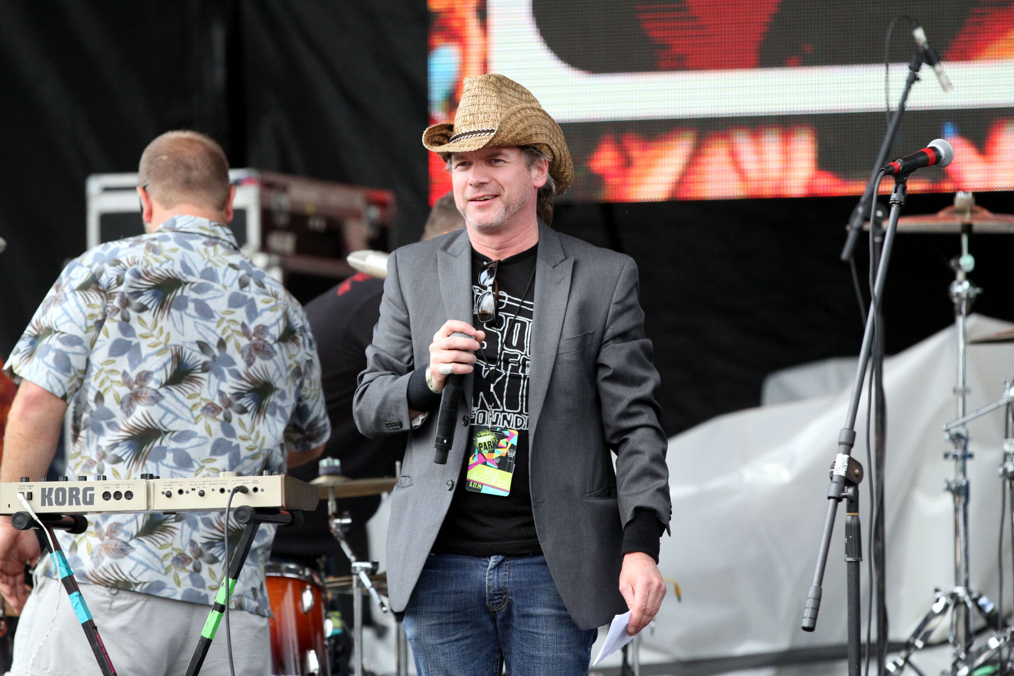 Emcee English Nick of 97.1 The River speaks at Centennial Olympic Park in Atlanta for Party in the Park. (Robb D. Cohen for the AJC 2014)