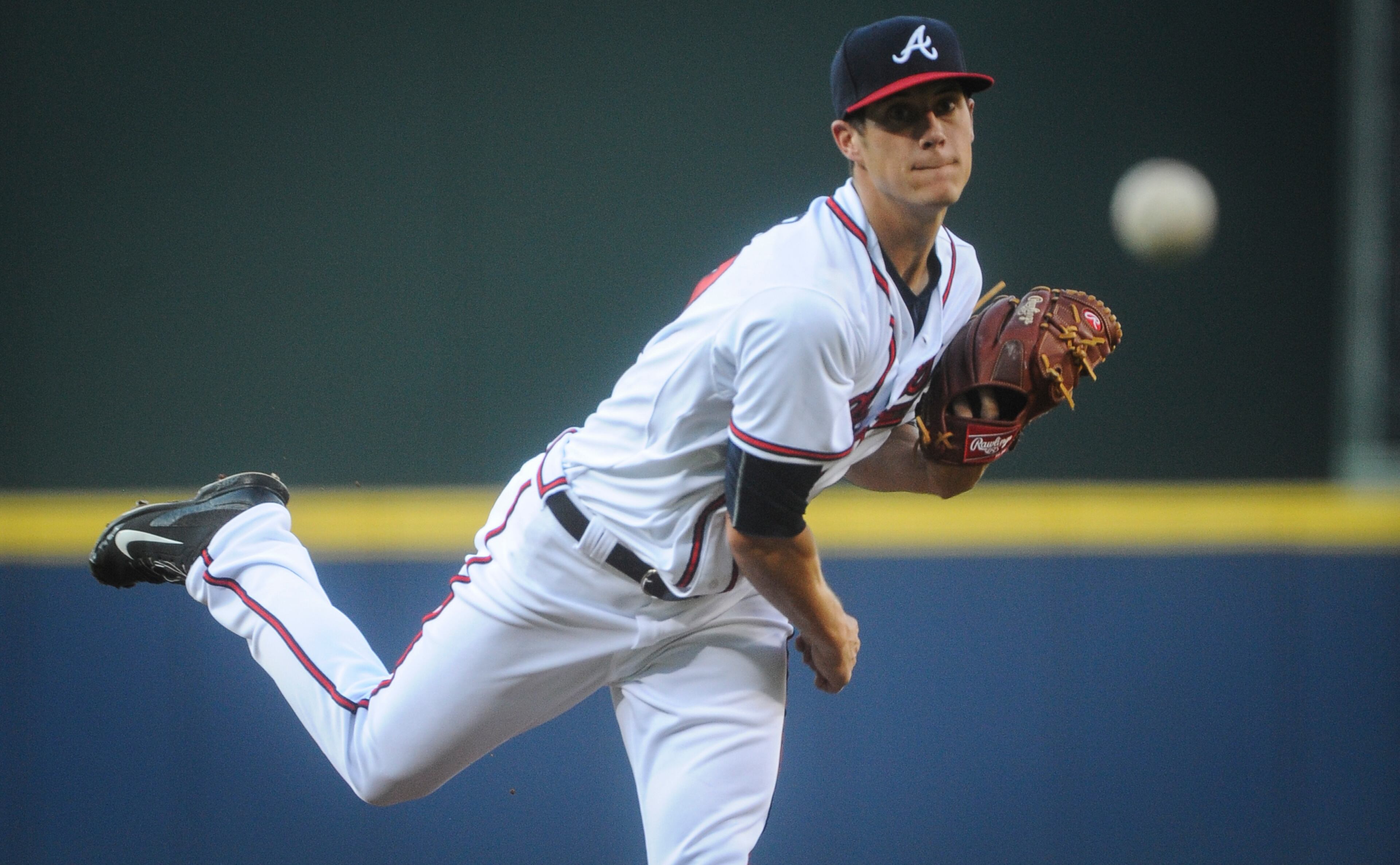 Atlanta Braves' Matt Wisler delivers a pitch against the New York Mets during his MLB debut in the first inning of a baseball game, Friday, June 19, 2015, in Atlanta. (AP Photo/John Amis )