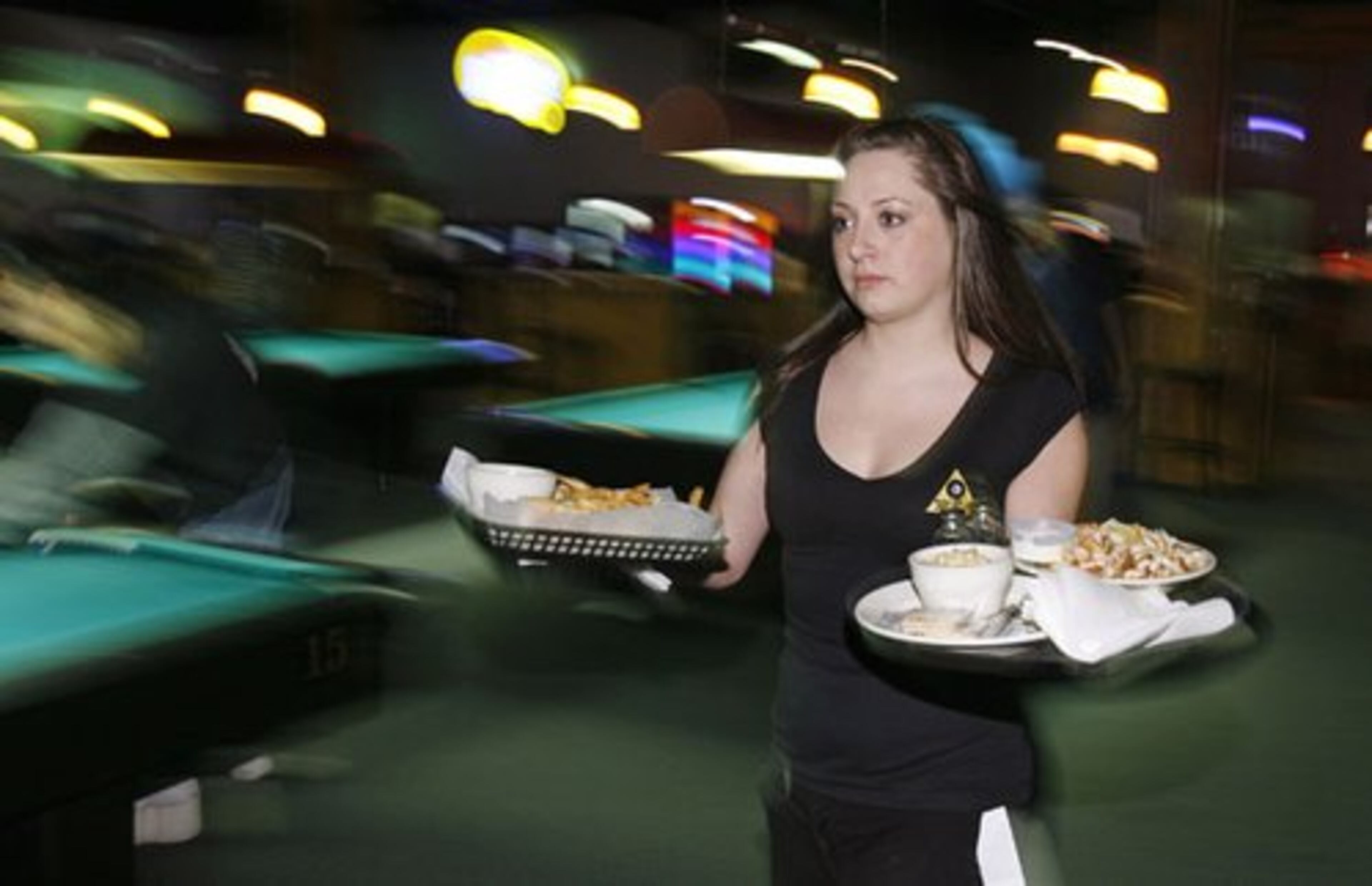 Waitress Courtney Berry says most of the patrons are regulars.