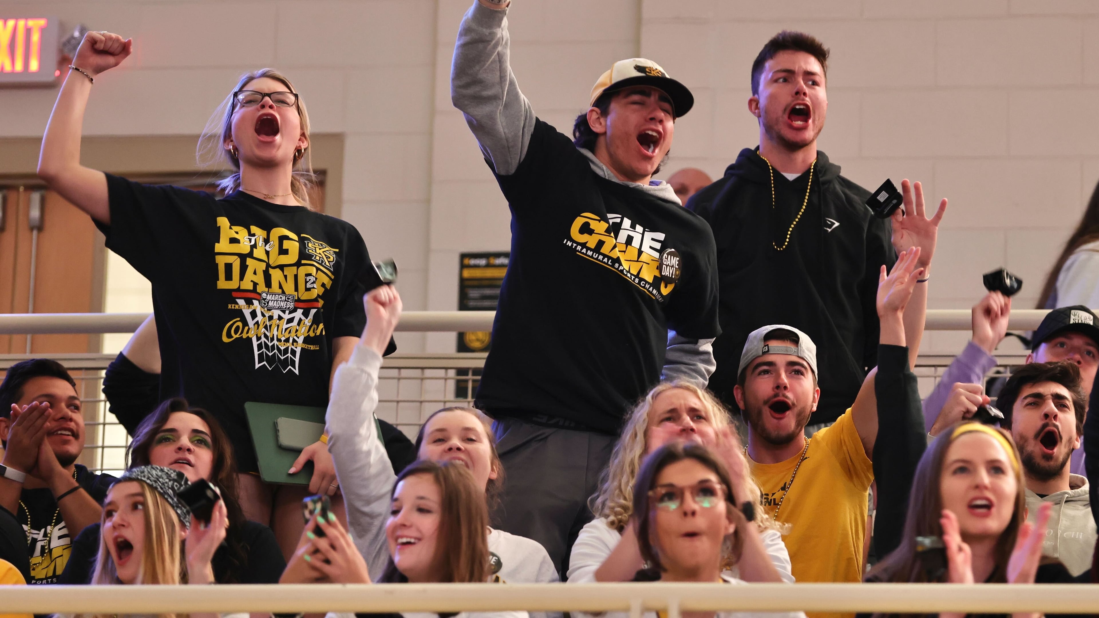 Kennesaw State University students cheer on the men's basketball team during its Friday game in the NCAA Tournament. Photo by Natrice Miller