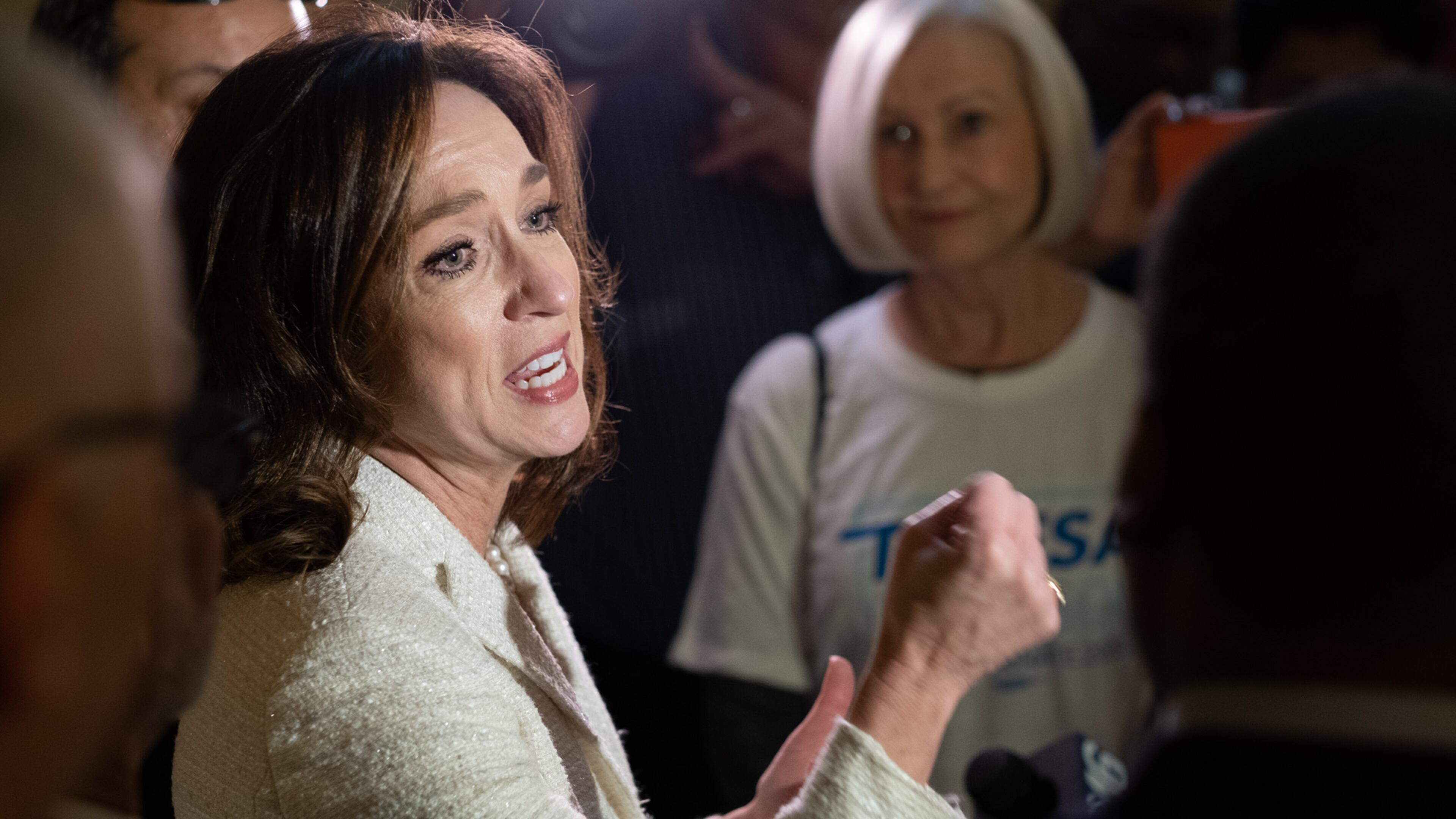 200302-ATLANTA-Teresa Tomlinson, former mayor of Columbus, speaks to the media before qualifying to run for the U.S. Senate Monday morning March 2, 2020 at the Georgia State Capitol. BenGray.com / Special